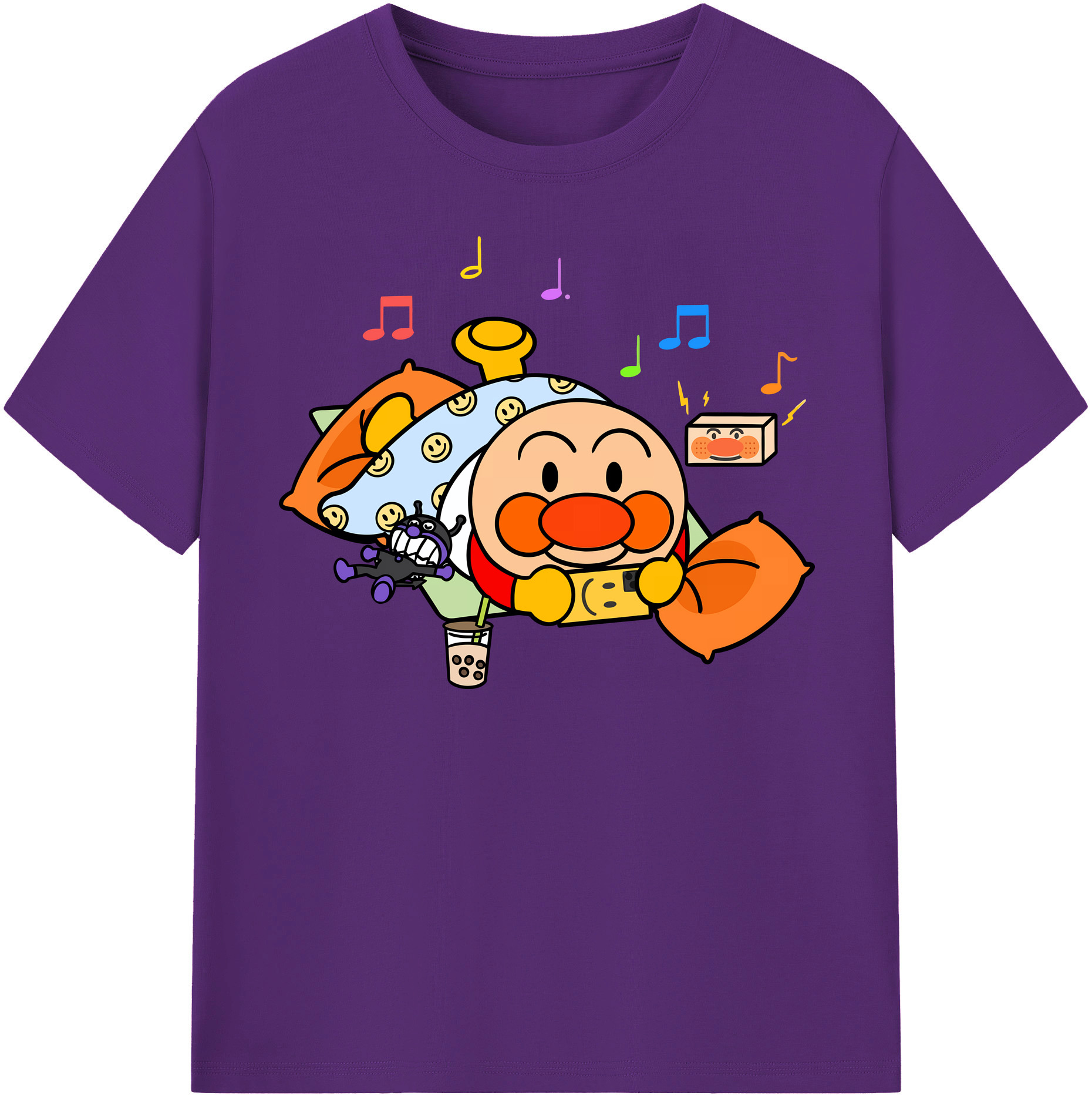 （画像用） アンパンマン Anpanman 綿100％半袖Tシャツ（フロントプリント）