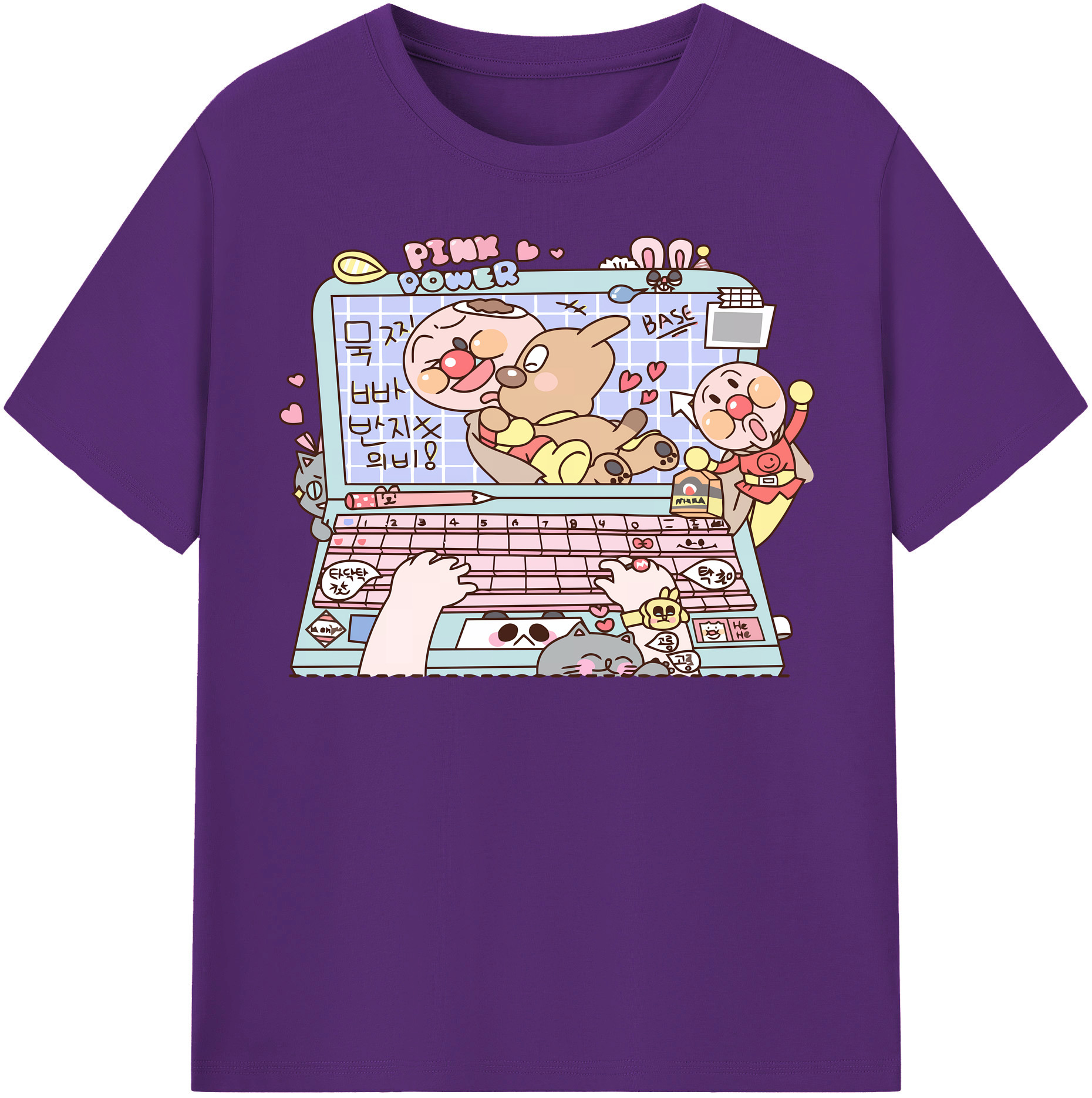 （画像用） アンパンマン Anpanman 綿100％半袖Tシャツ（フロントプリント）