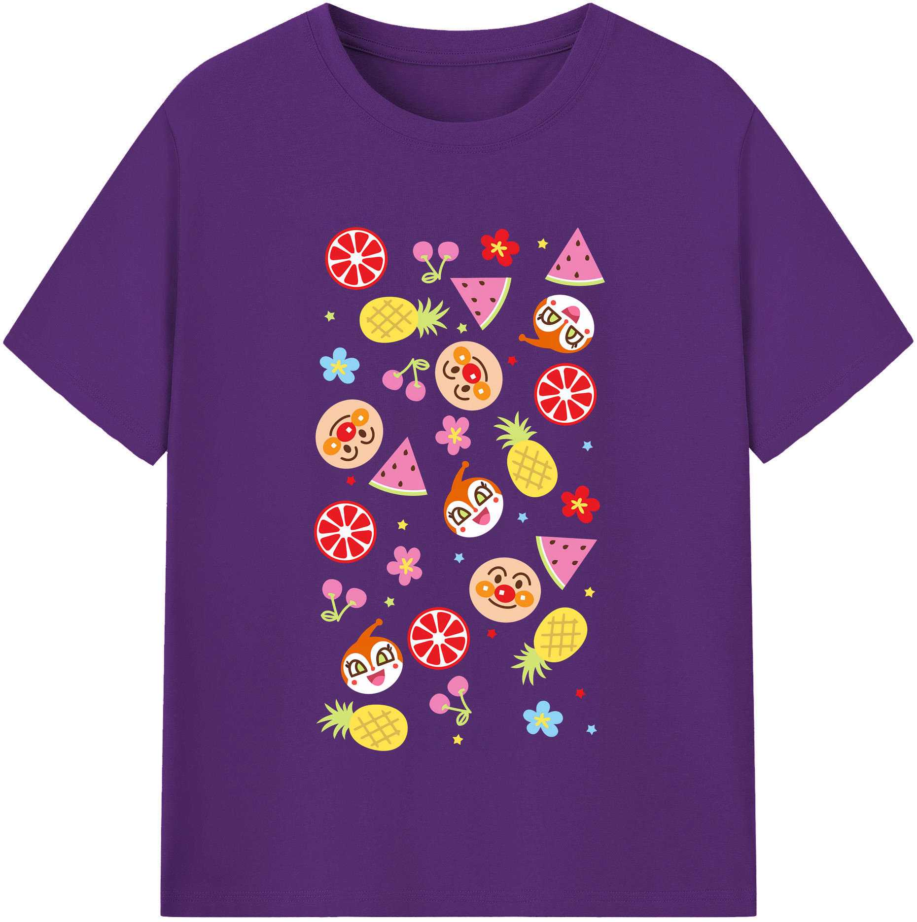 （画像用） アンパンマン Anpanman 綿100％半袖Tシャツ（フロントプリント）