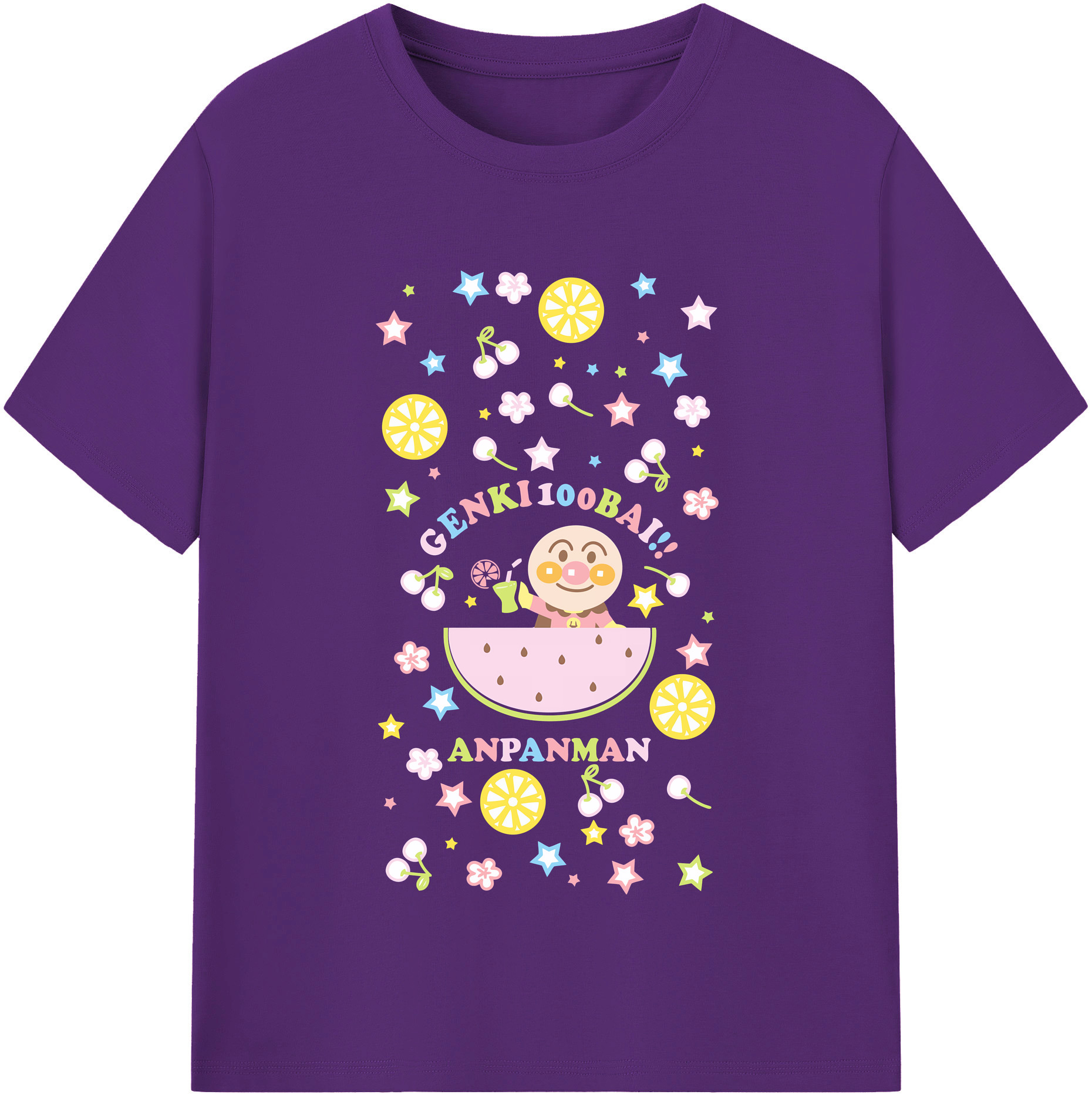（画像用） アンパンマン Anpanman 綿100％半袖Tシャツ（フロントプリント）