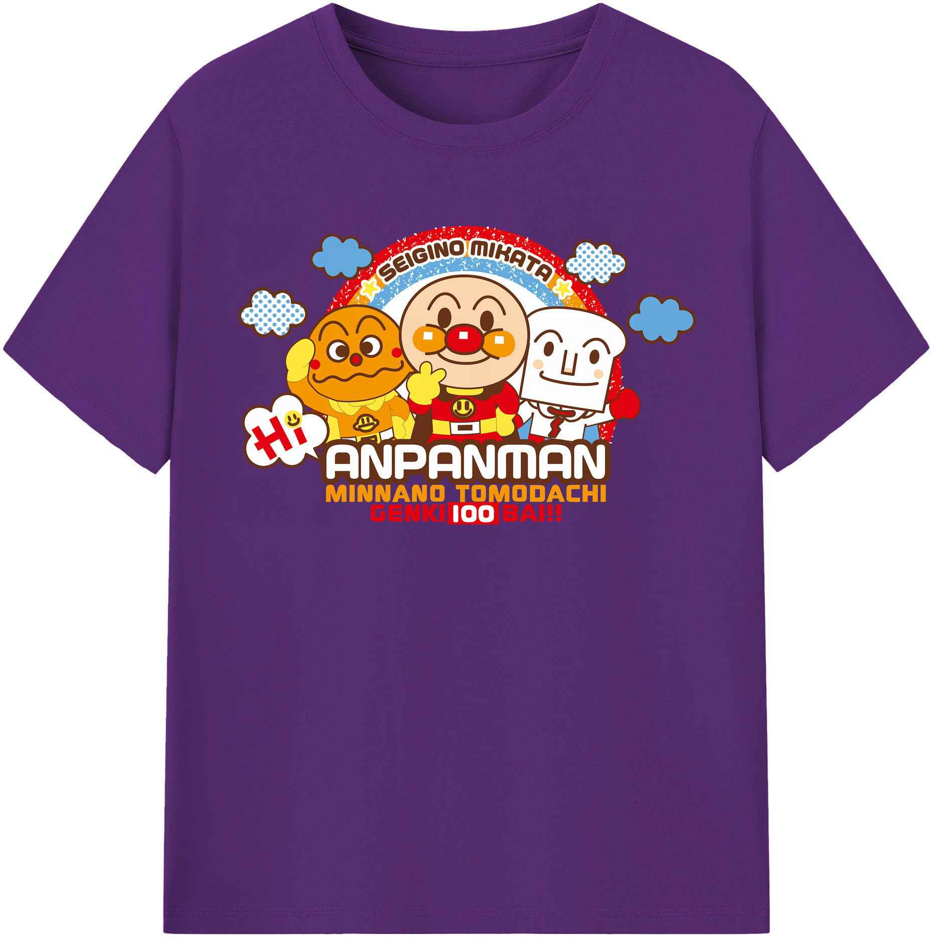 （画像用） アンパンマン Anpanman 綿100％半袖Tシャツ（フロントプリント）