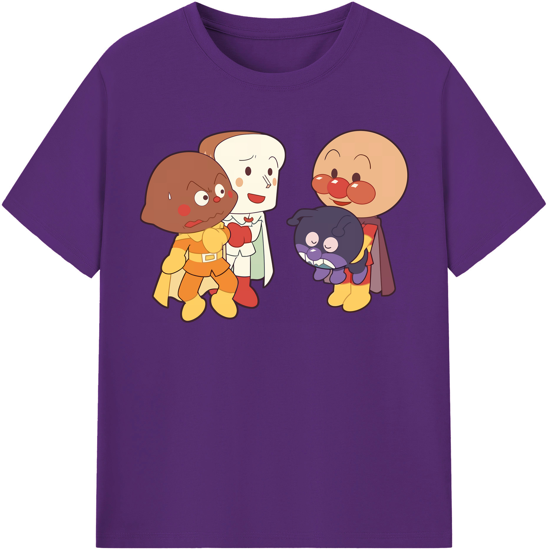 （画像用） アンパンマン Anpanman 綿100％半袖Tシャツ（フロントプリント）