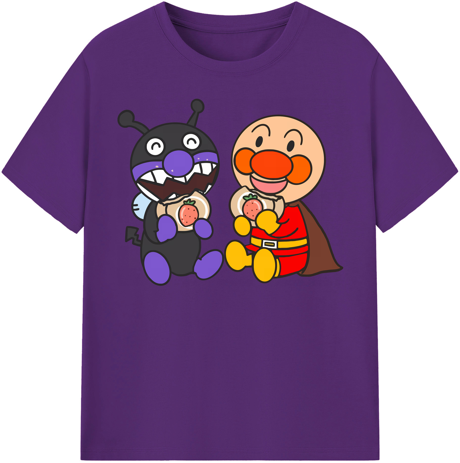 （画像用） アンパンマン Anpanman 綿100％半袖Tシャツ（フロントプリント）