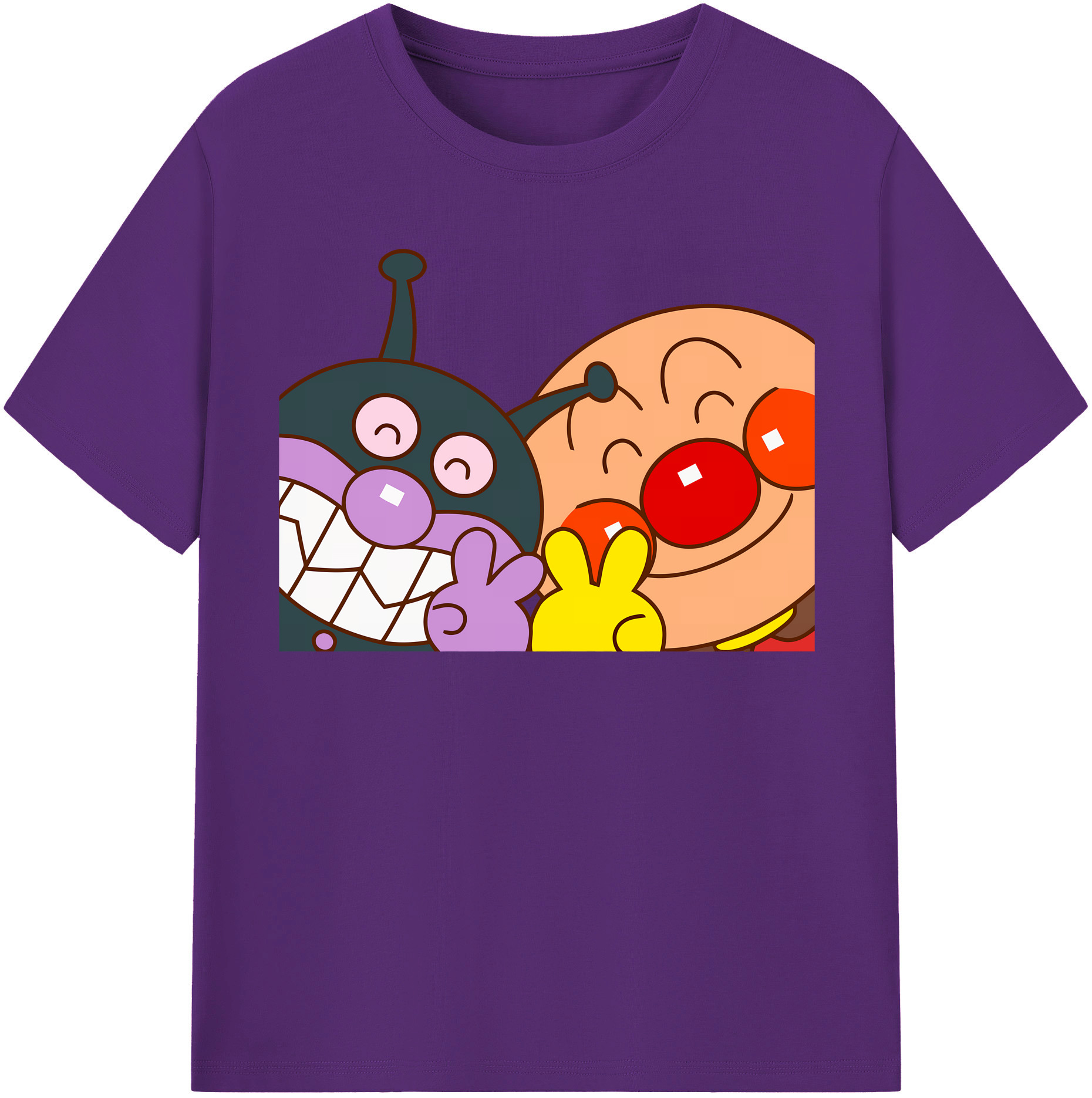 （画像用） アンパンマン Anpanman 綿100％半袖Tシャツ（フロントプリント）