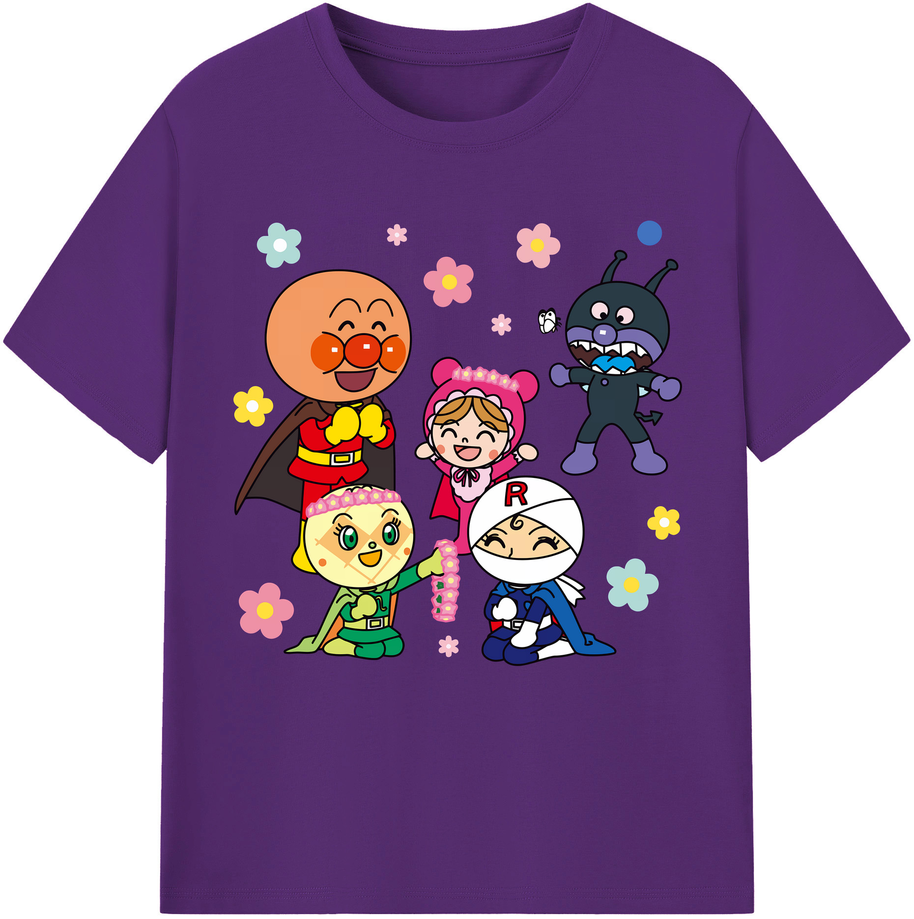（画像用） アンパンマン Anpanman 綿100％半袖Tシャツ（フロントプリント）