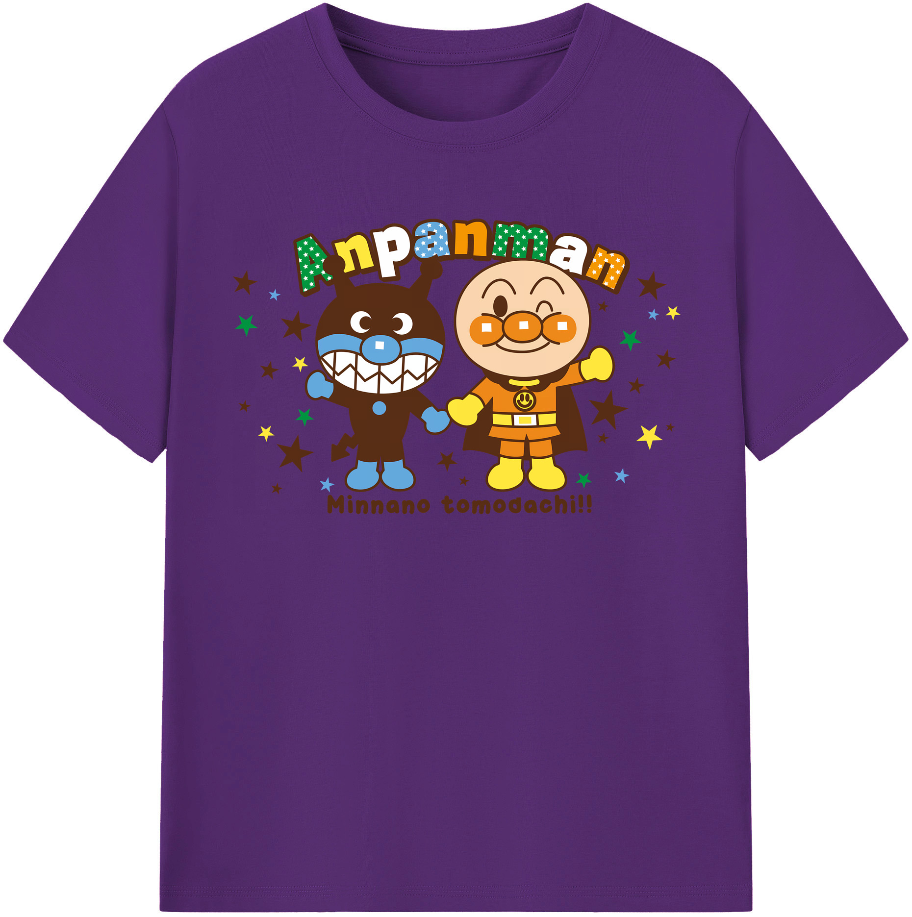 （画像用） アンパンマン Anpanman 綿100％半袖Tシャツ（フロントプリント）