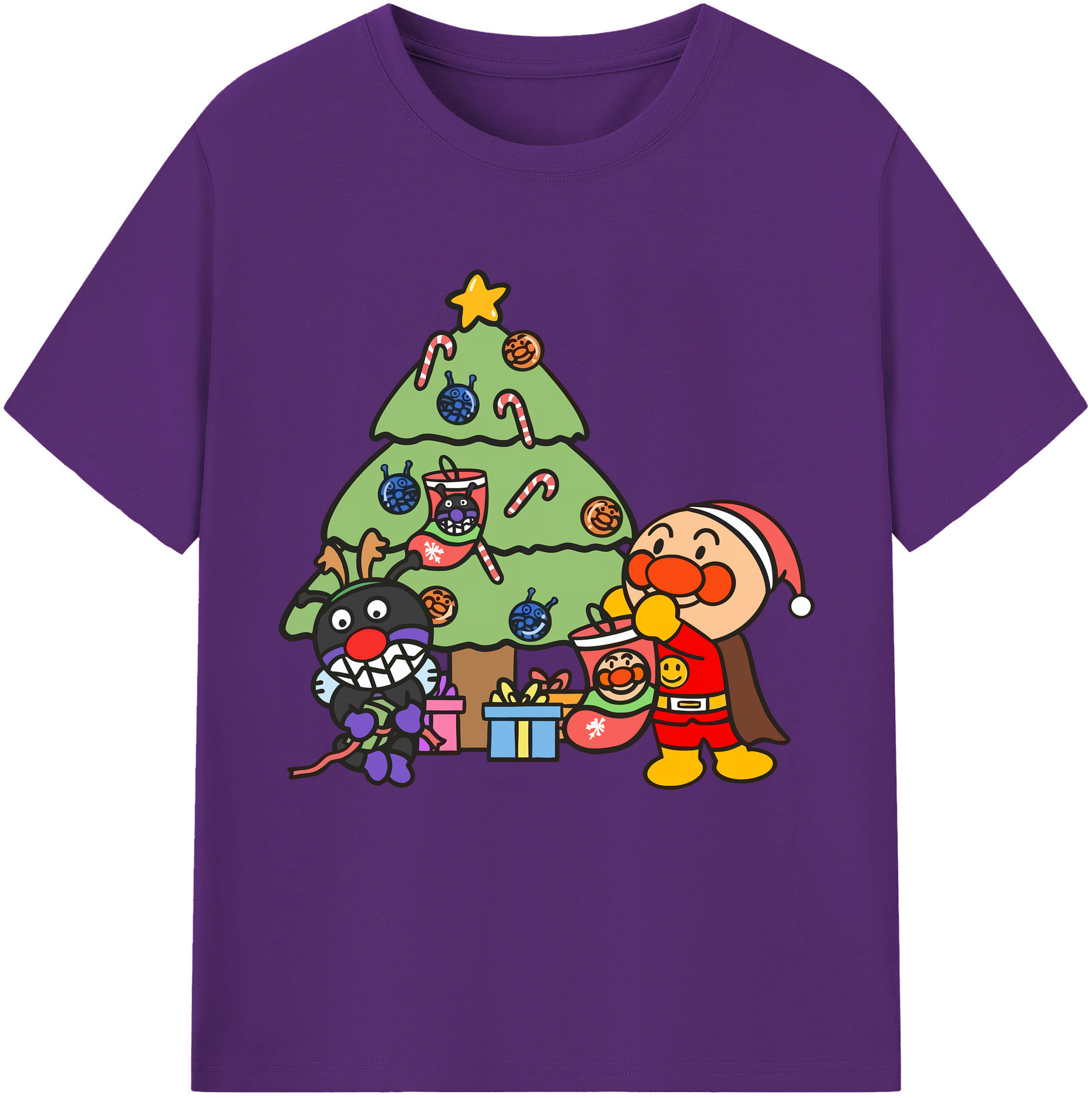 （画像用） アンパンマン Anpanman 綿100％半袖Tシャツ（フロントプリント）