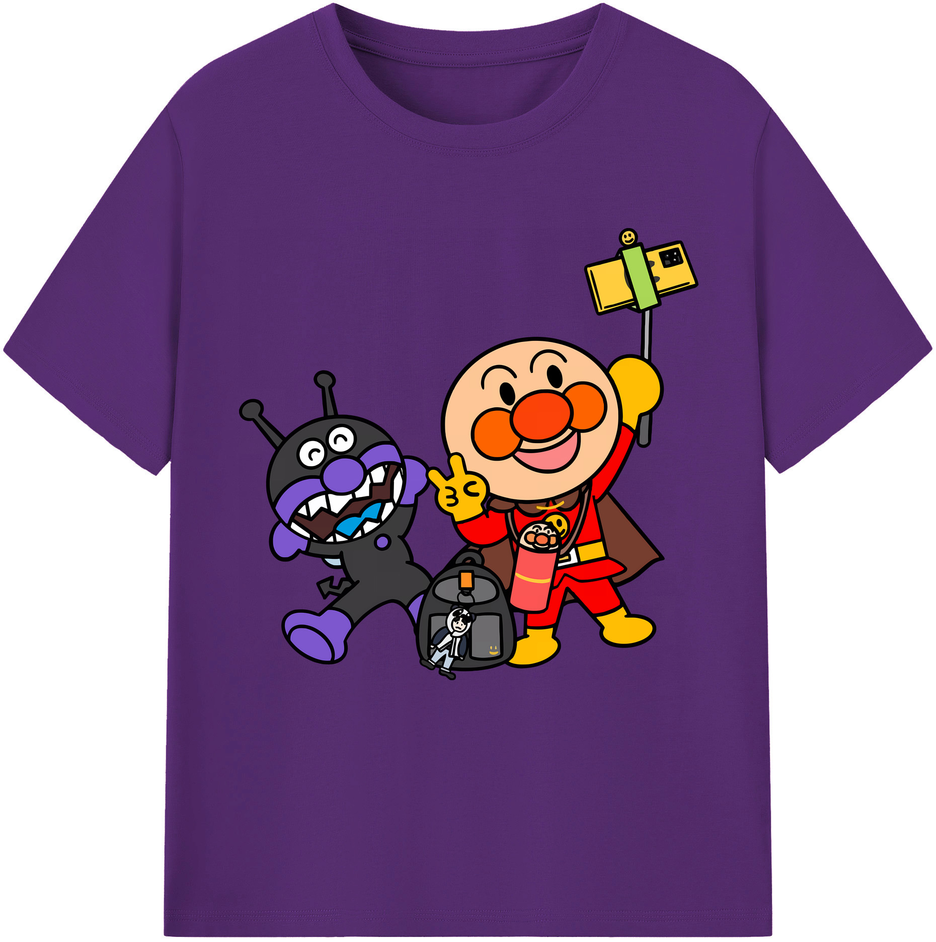 （画像用） アンパンマン Anpanman 綿100％半袖Tシャツ（フロントプリント）