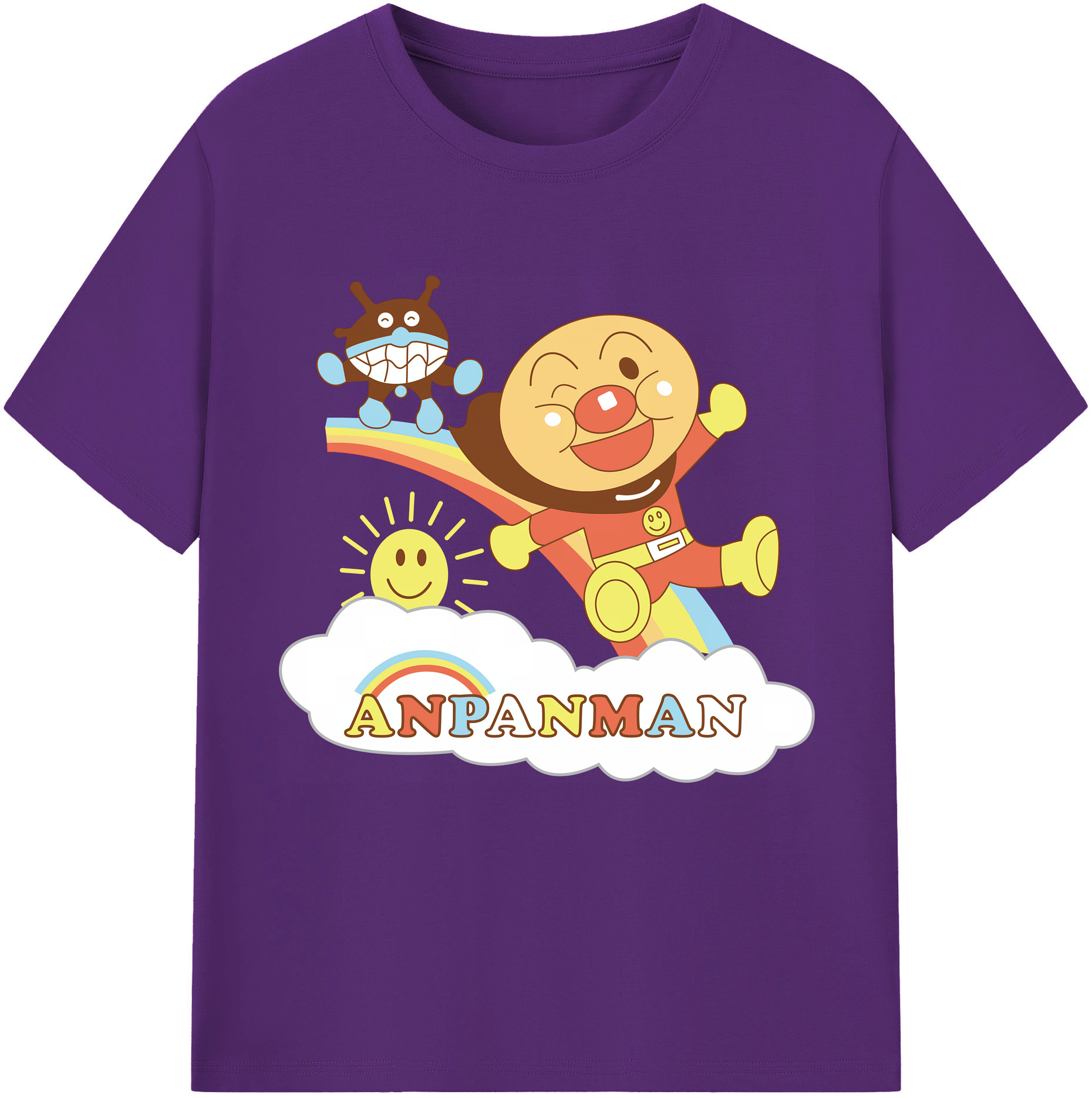 （画像用） アンパンマン Anpanman 綿100％半袖Tシャツ（フロントプリント）