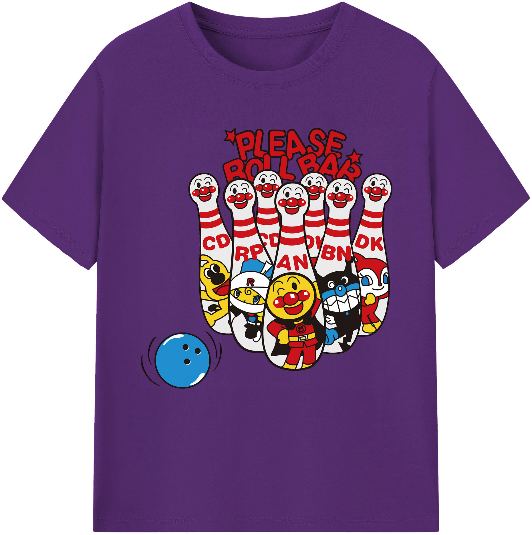 （画像用） アンパンマン Anpanman 綿100％半袖Tシャツ（フロントプリント）