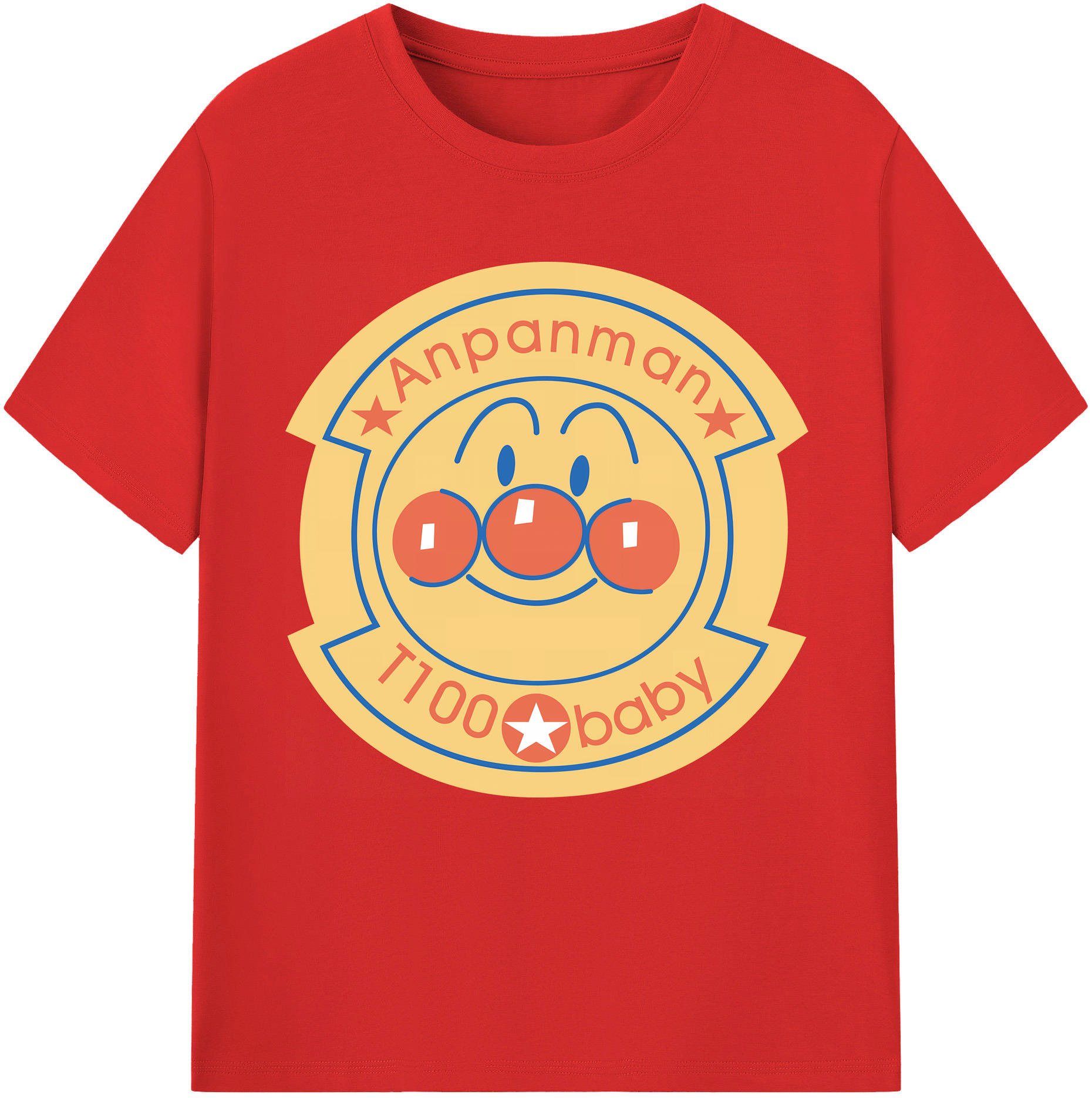 （画像用） アンパンマン Anpanman 綿100％半袖Tシャツ（フロントプリント）