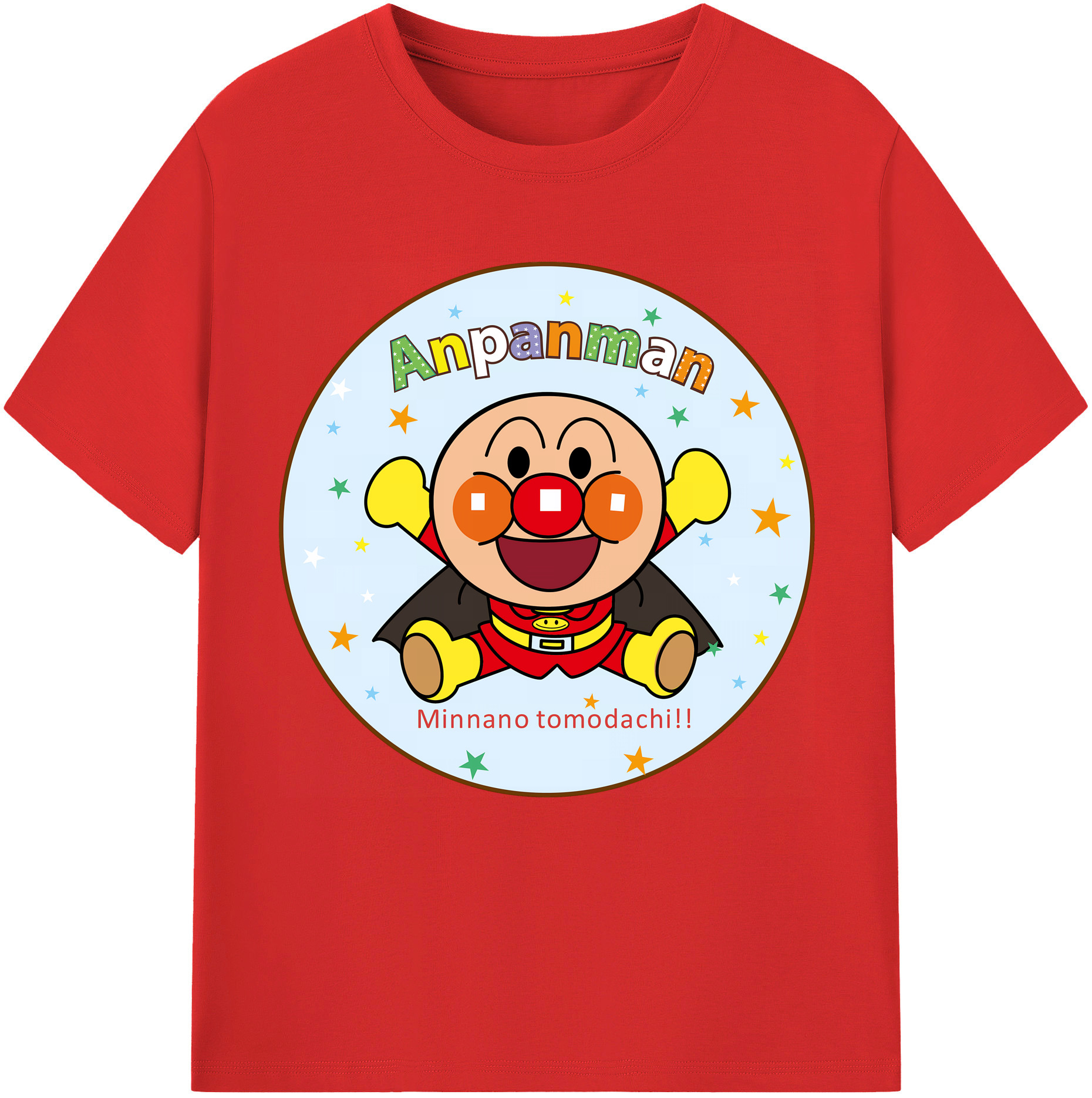 （画像用） アンパンマン Anpanman 綿100％半袖Tシャツ（フロントプリント）