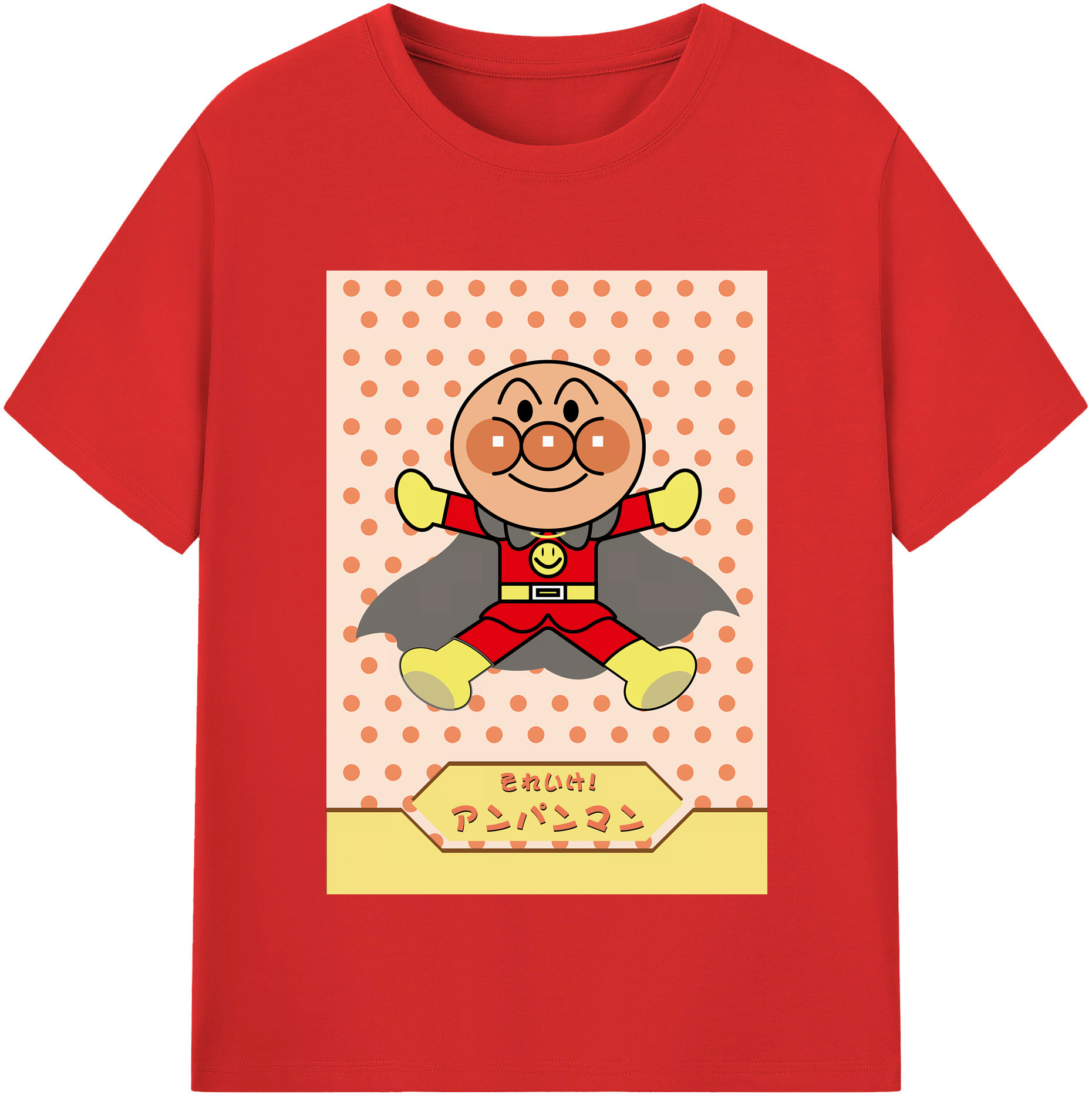（画像用） アンパンマン Anpanman 綿100％半袖Tシャツ（フロントプリント）