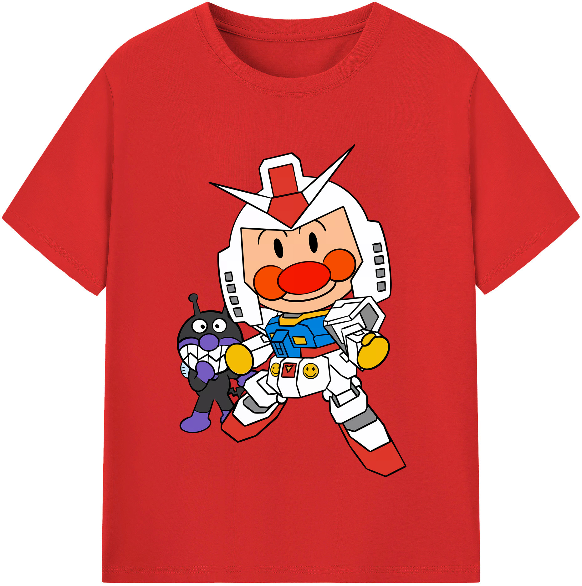 （画像用） アンパンマン Anpanman 綿100％半袖Tシャツ（フロントプリント）