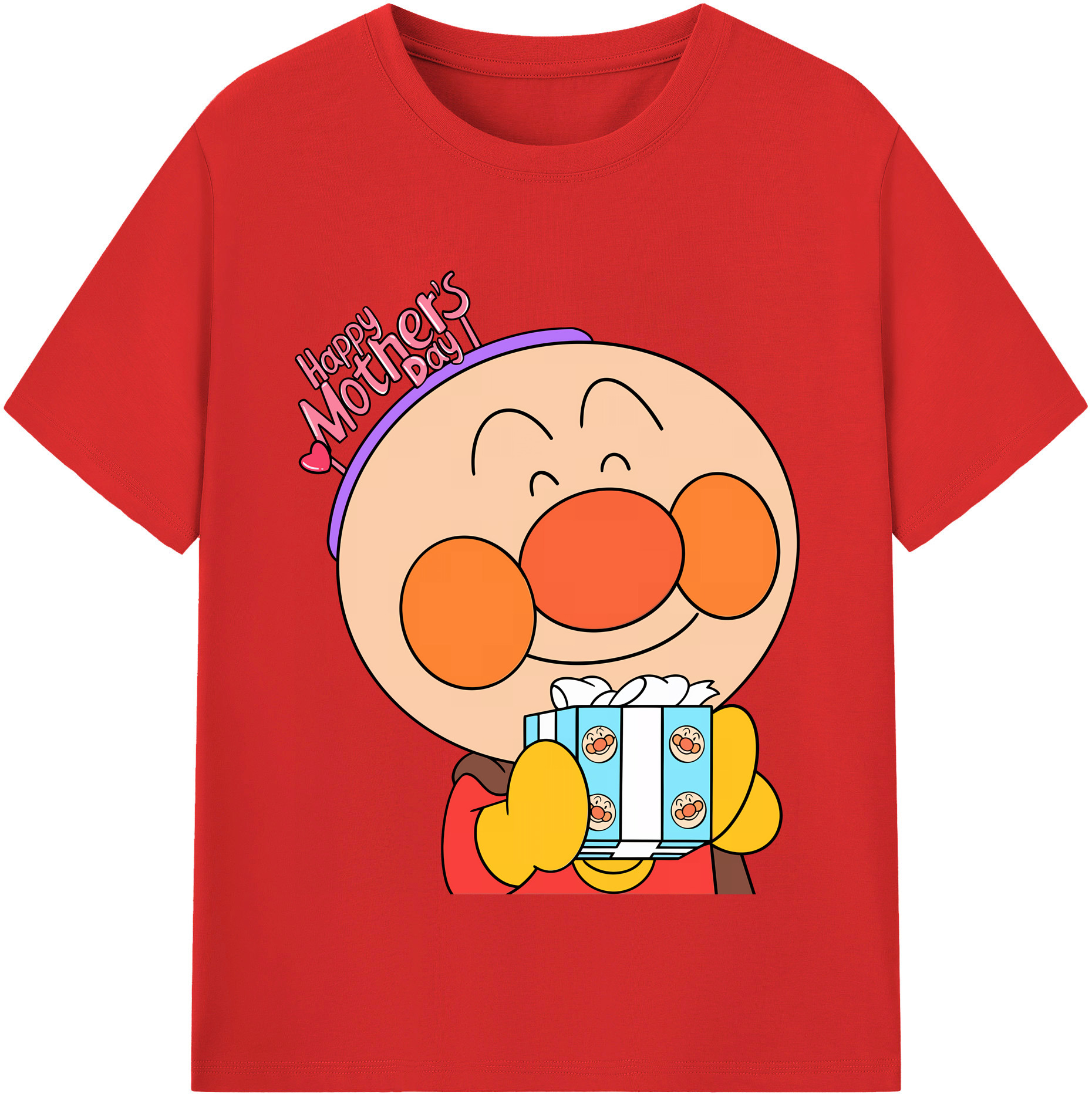 （画像用） アンパンマン Anpanman 綿100％半袖Tシャツ（フロントプリント）