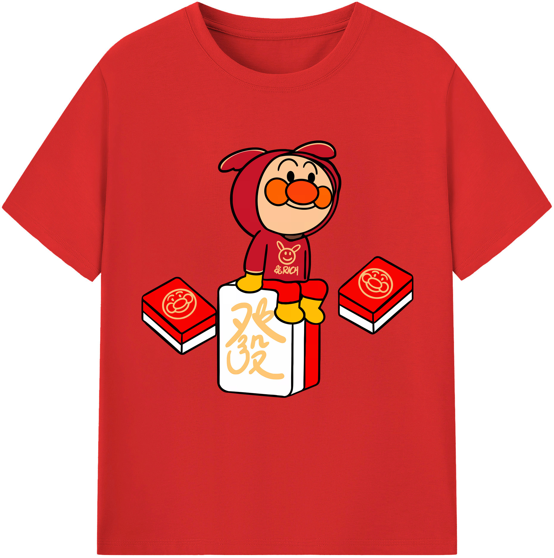 （画像用） アンパンマン Anpanman 綿100％半袖Tシャツ（フロントプリント）