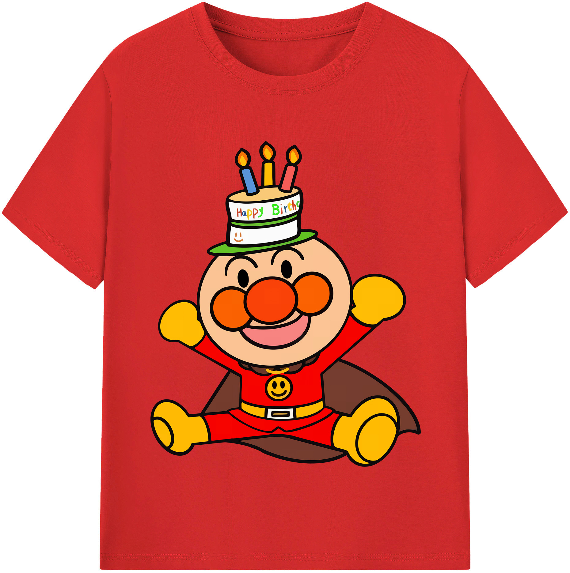 （画像用） アンパンマン Anpanman 綿100％半袖Tシャツ（フロントプリント）