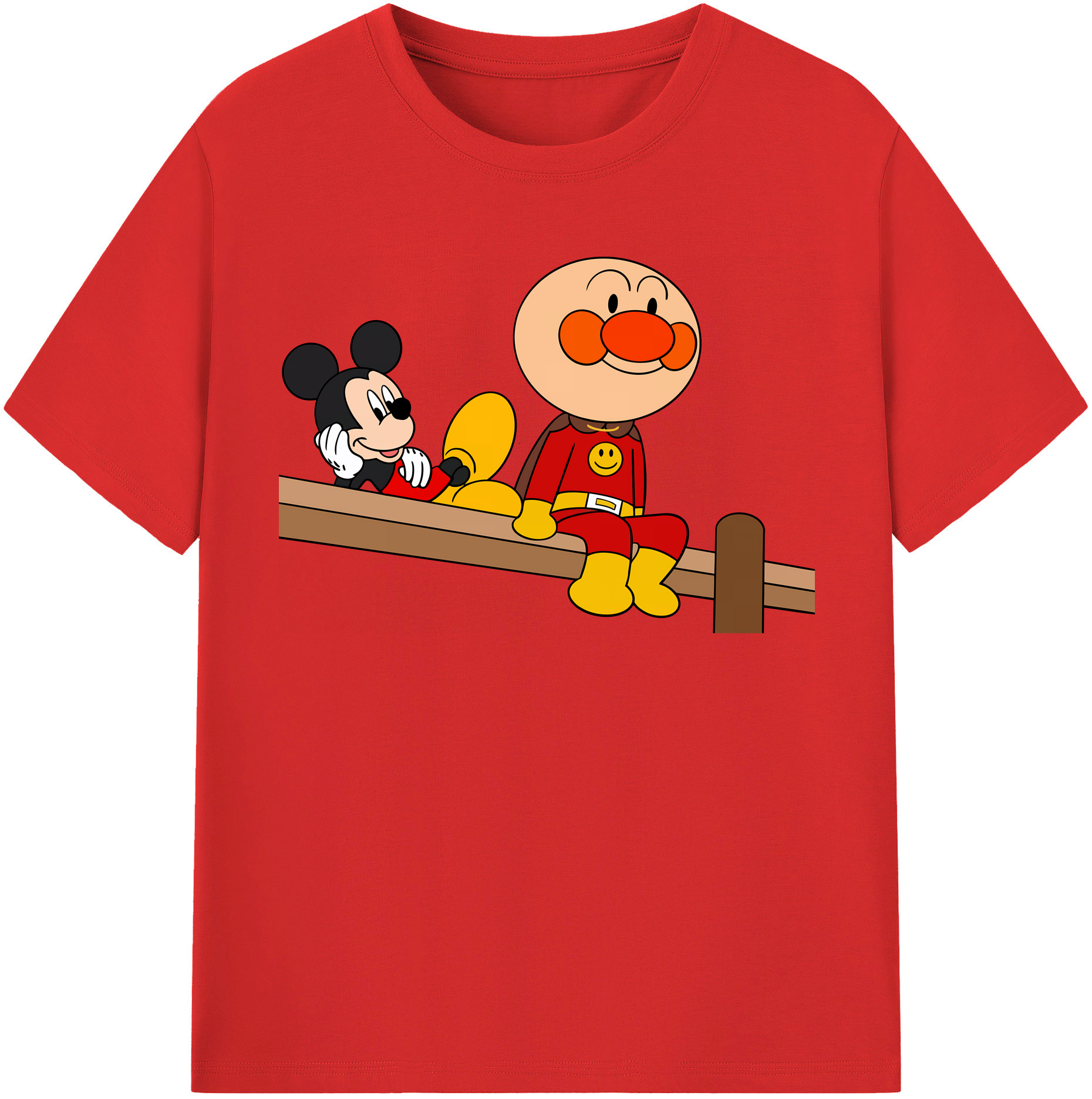 （画像用） アンパンマン Anpanman 綿100％半袖Tシャツ（フロントプリント）