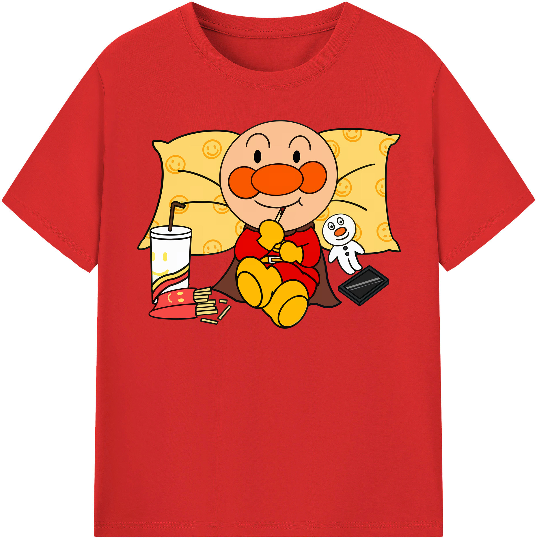 （画像用） アンパンマン Anpanman 綿100％半袖Tシャツ（フロントプリント）