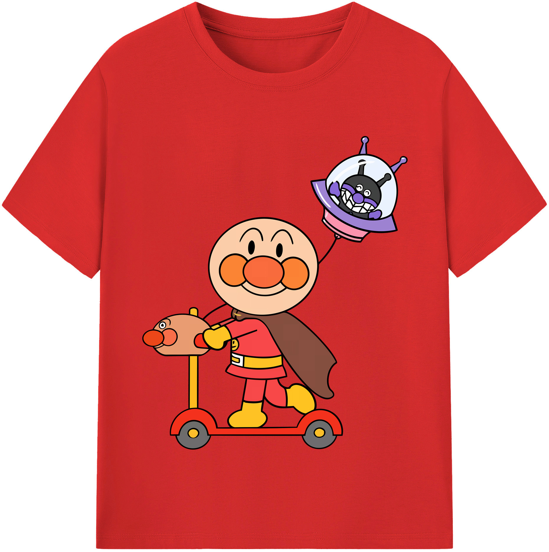 （画像用） アンパンマン Anpanman 綿100％半袖Tシャツ（フロントプリント）