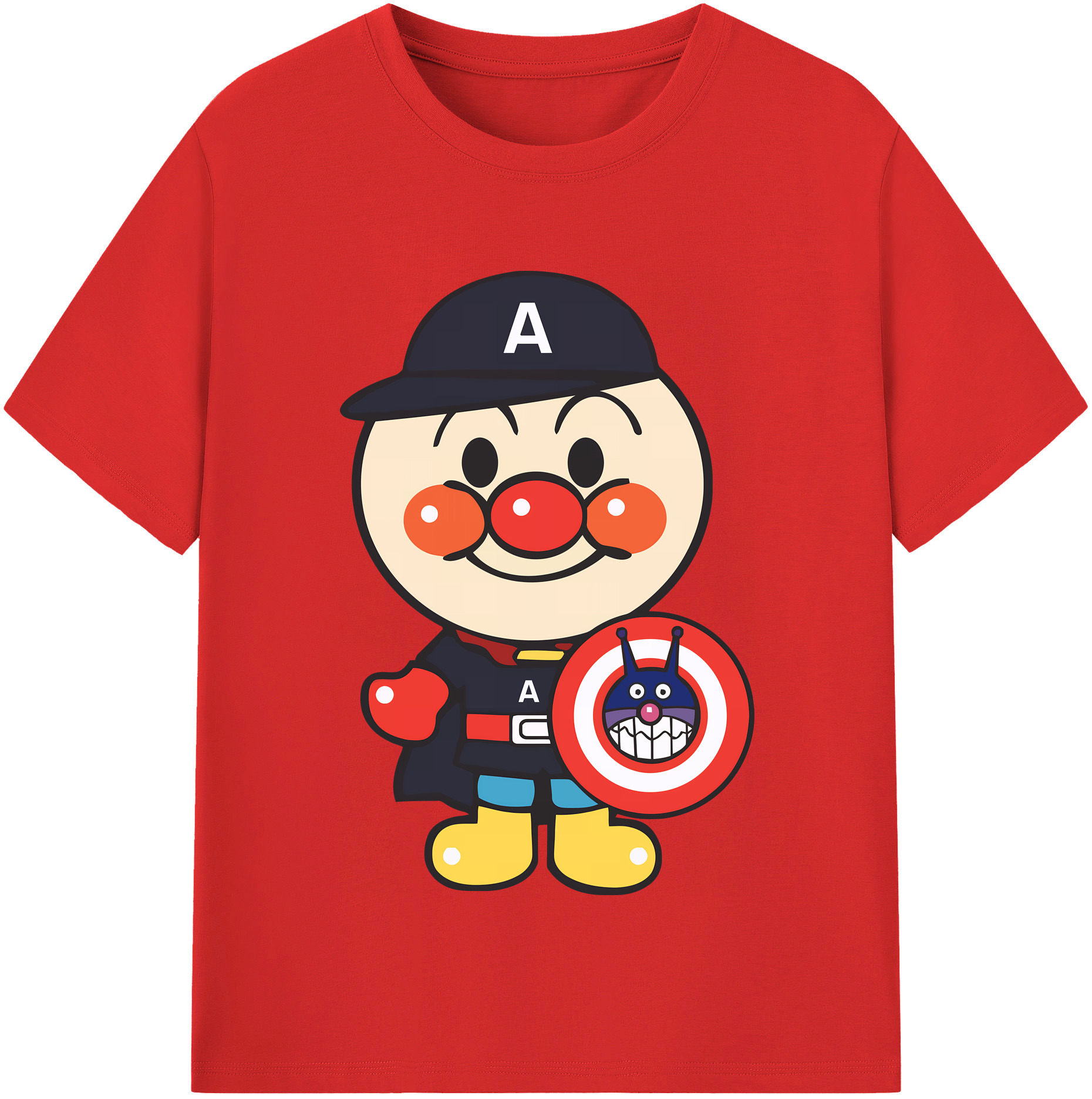 （画像用） アンパンマン Anpanman 綿100％半袖Tシャツ（フロントプリント）