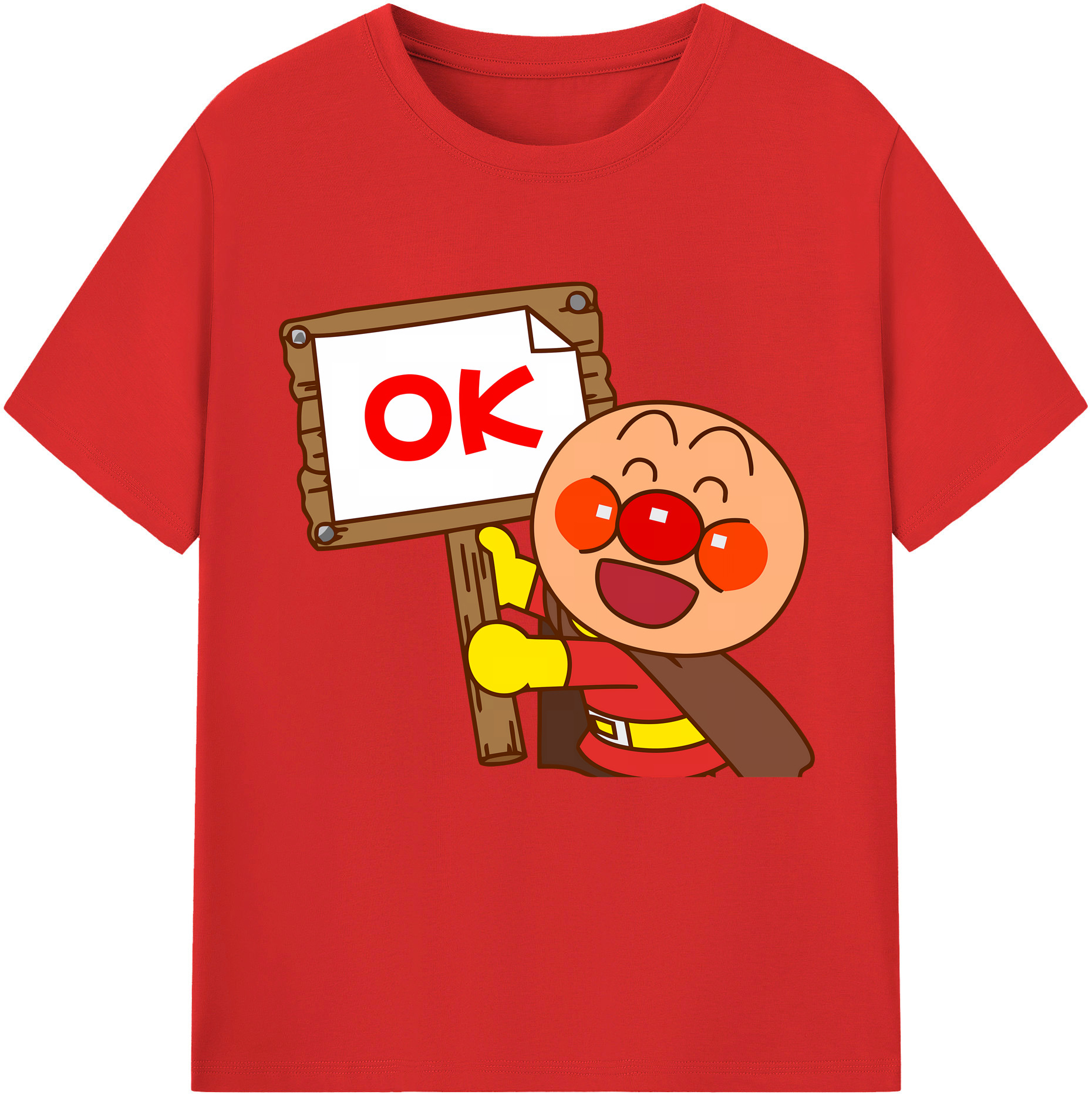 （画像用） アンパンマン Anpanman 綿100％半袖Tシャツ（フロントプリント）