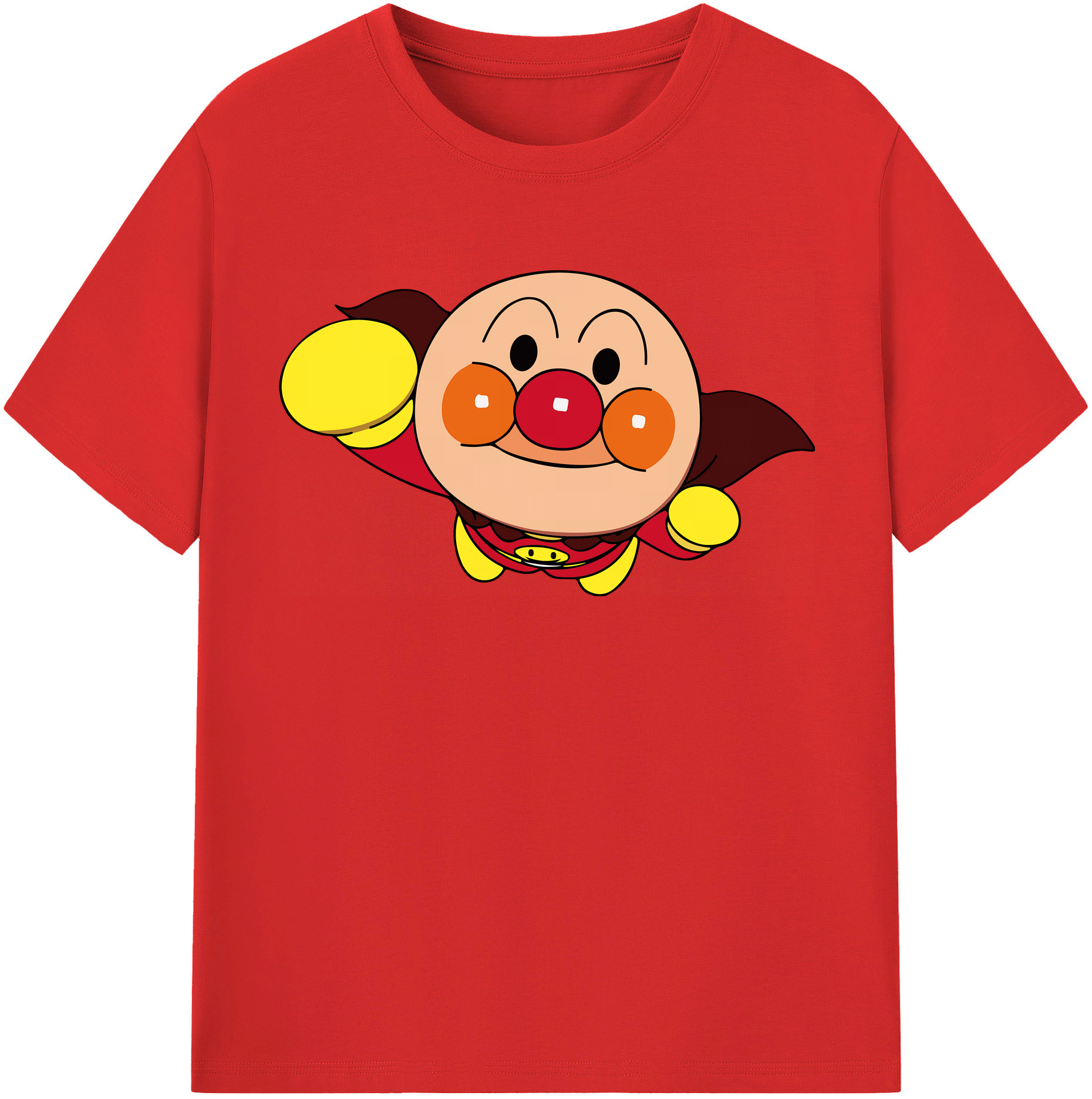 （画像用） アンパンマン Anpanman 綿100％半袖Tシャツ（フロントプリント）