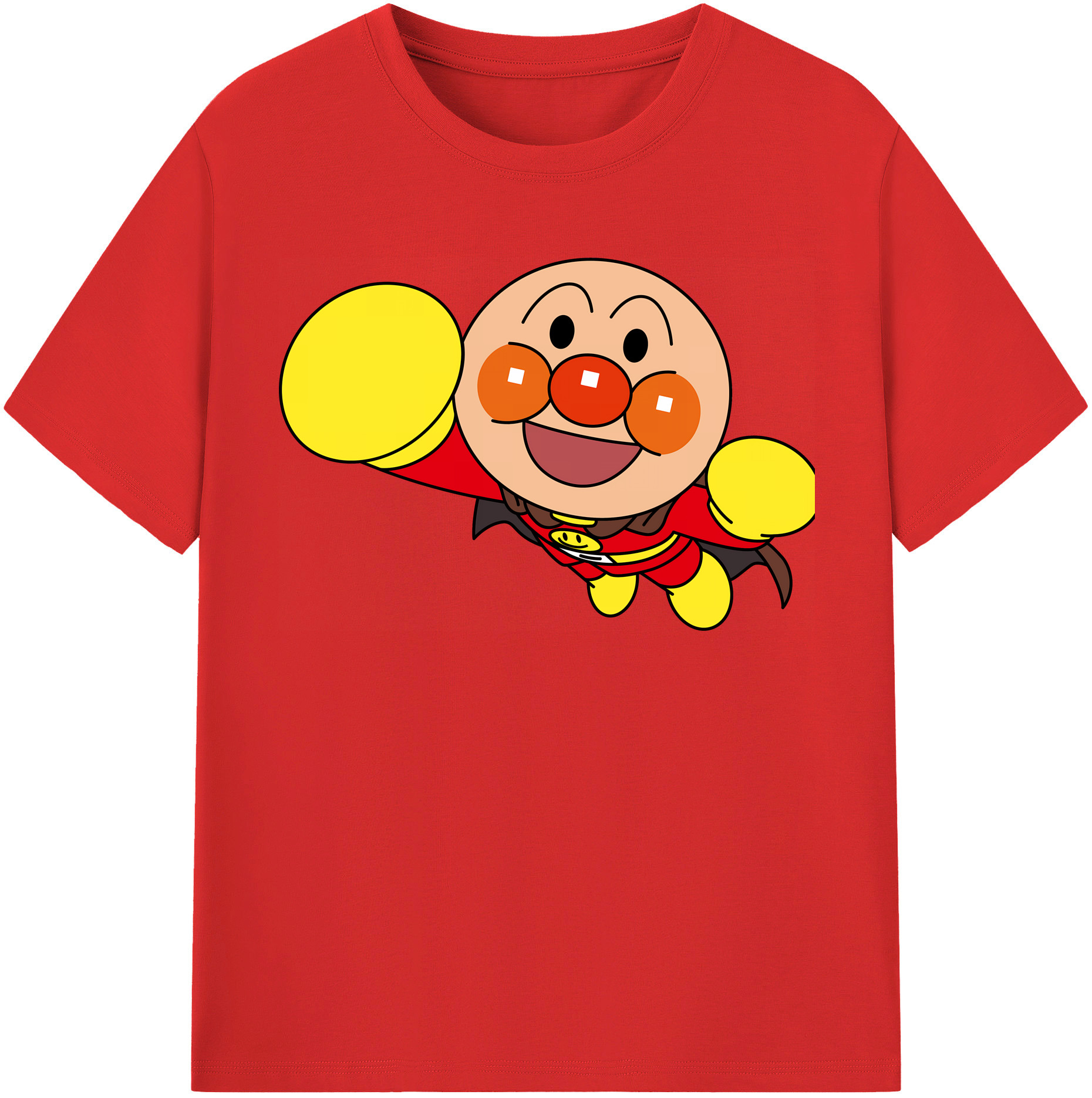 （画像用） アンパンマン Anpanman 綿100％半袖Tシャツ（フロントプリント）