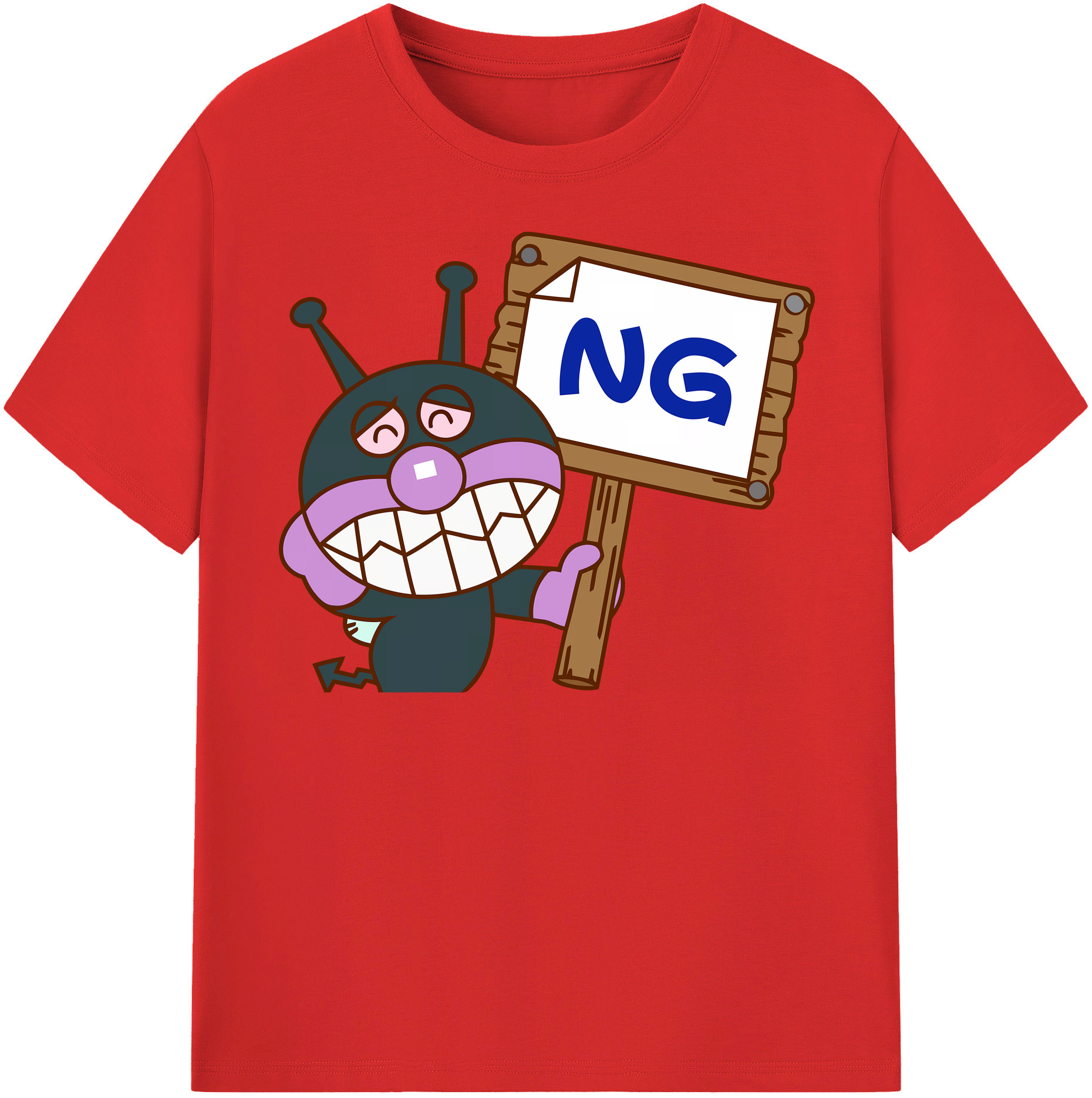 （画像用） アンパンマン Anpanman 綿100％半袖Tシャツ（フロントプリント）
