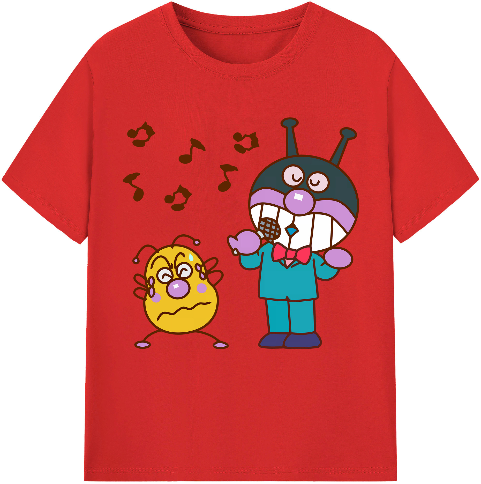 （画像用） アンパンマン Anpanman 綿100％半袖Tシャツ（フロントプリント）