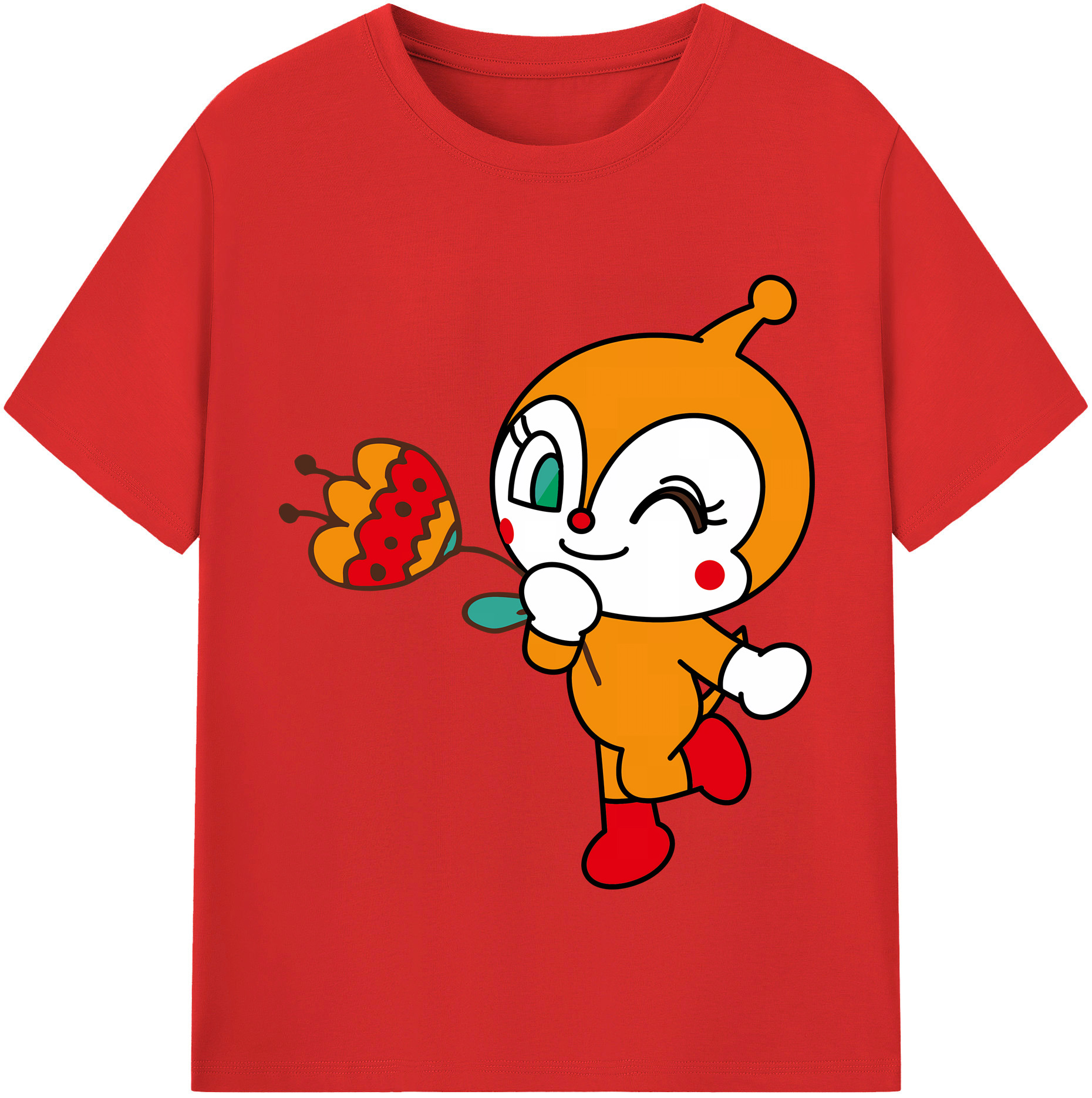 （画像用） アンパンマン Anpanman 綿100％半袖Tシャツ（フロントプリント）