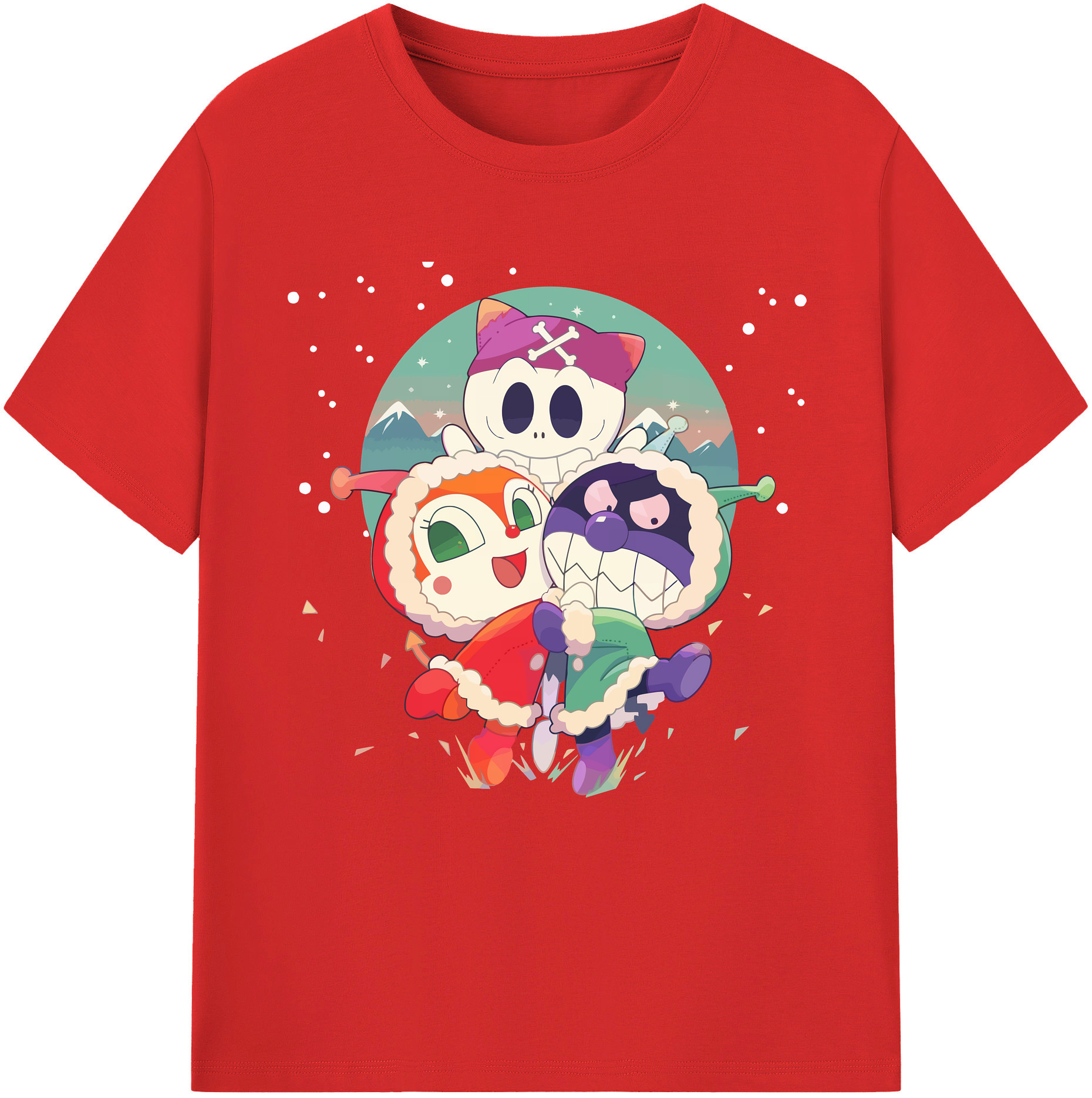 （画像用） アンパンマン Anpanman 綿100％半袖Tシャツ（フロントプリント）