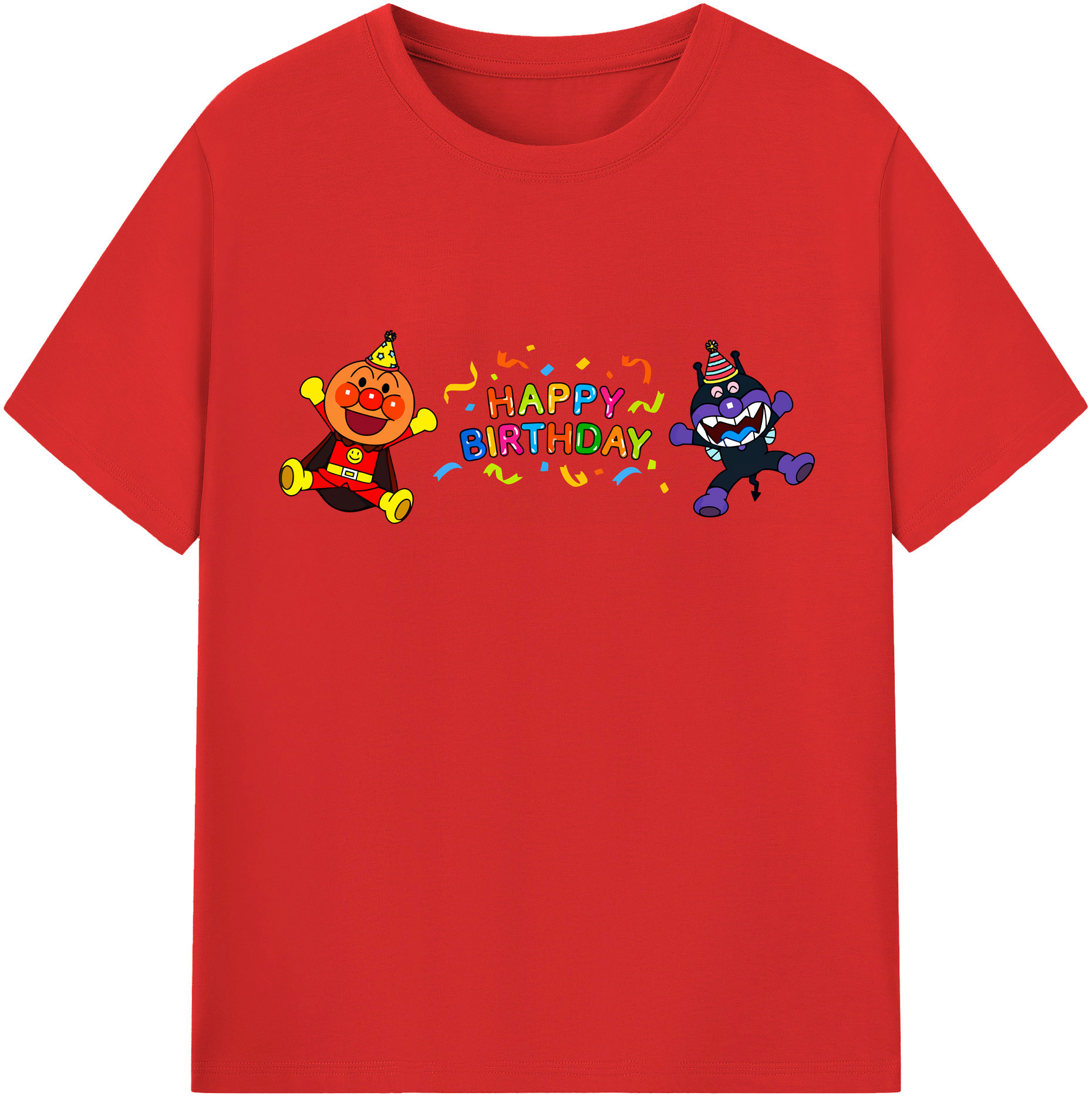 （画像用） アンパンマン Anpanman 綿100％半袖Tシャツ（フロントプリント）