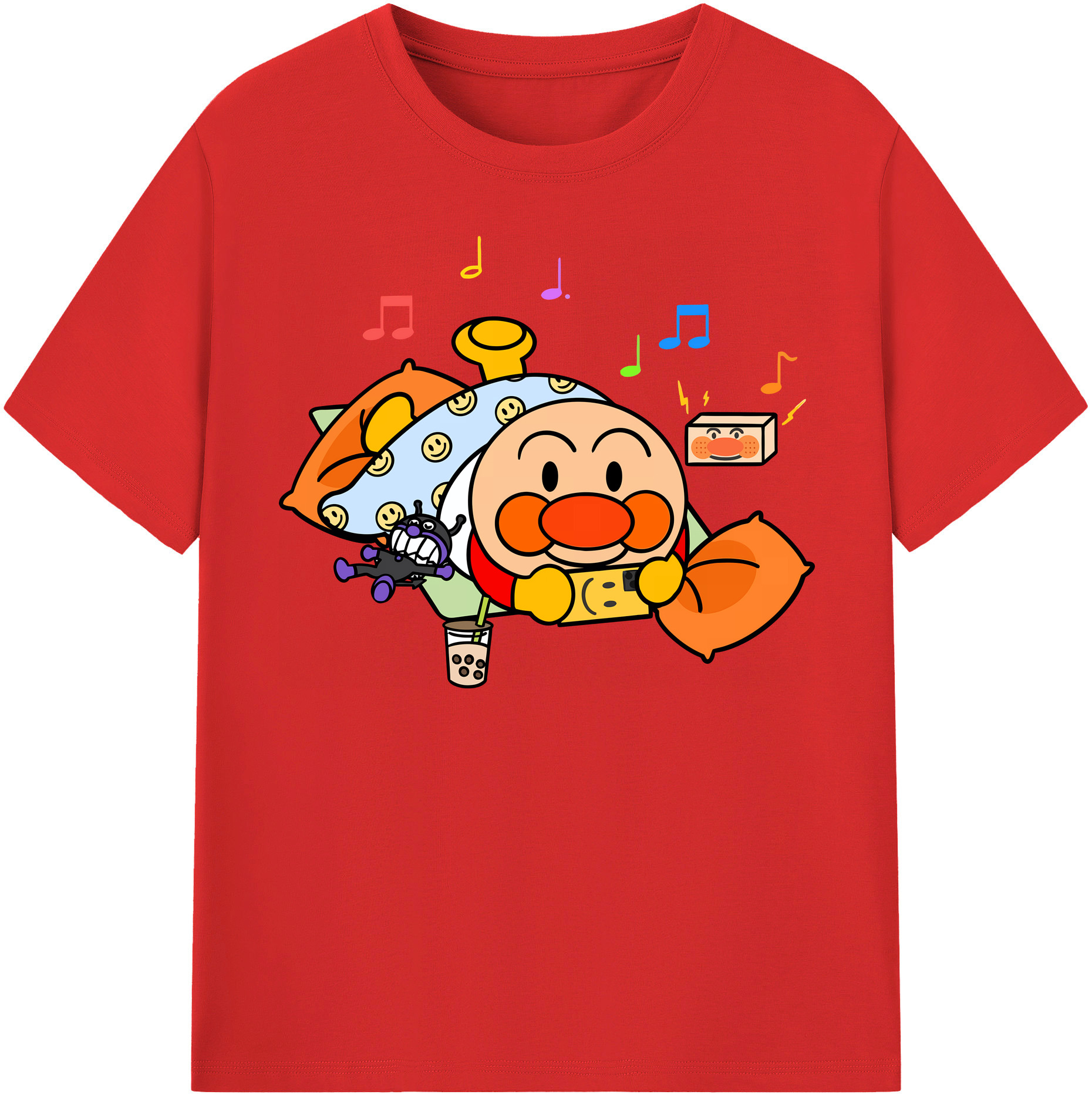（画像用） アンパンマン Anpanman 綿100％半袖Tシャツ（フロントプリント）