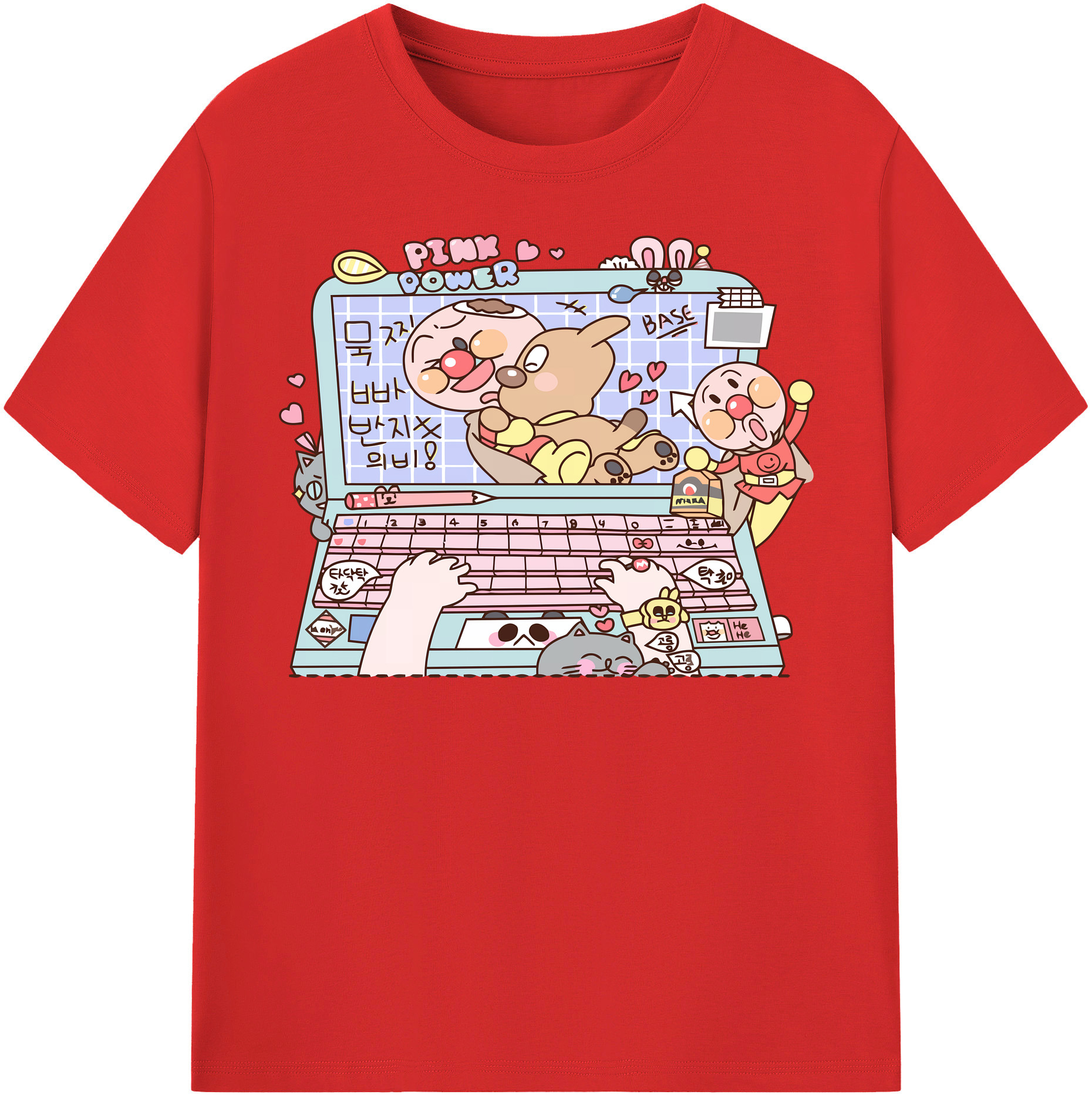 （画像用） アンパンマン Anpanman 綿100％半袖Tシャツ（フロントプリント）