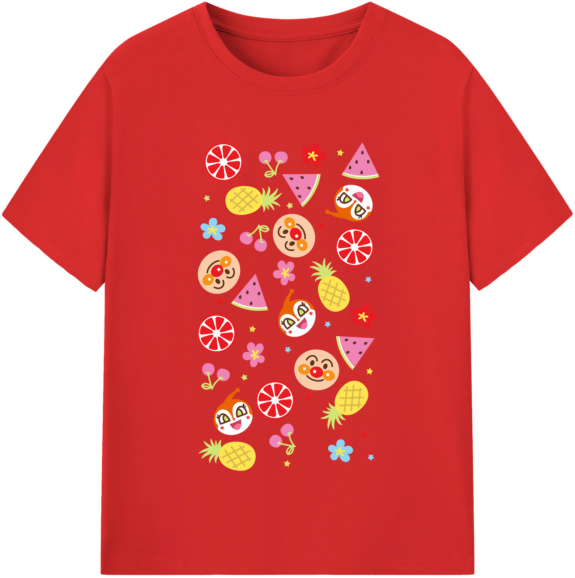 （画像用） アンパンマン Anpanman 綿100％半袖Tシャツ（フロントプリント）