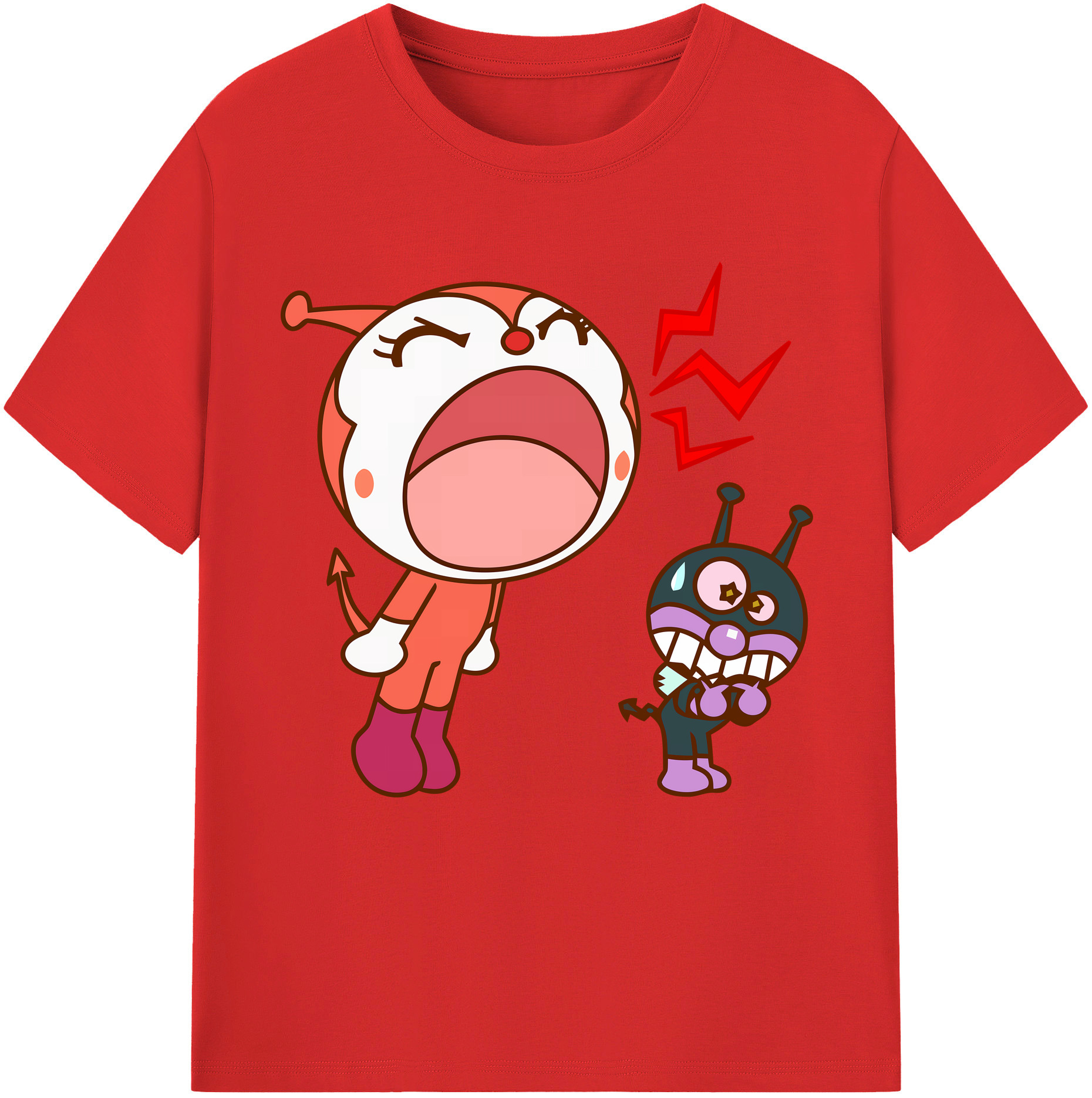 （画像用） アンパンマン Anpanman 綿100％半袖Tシャツ（フロントプリント）