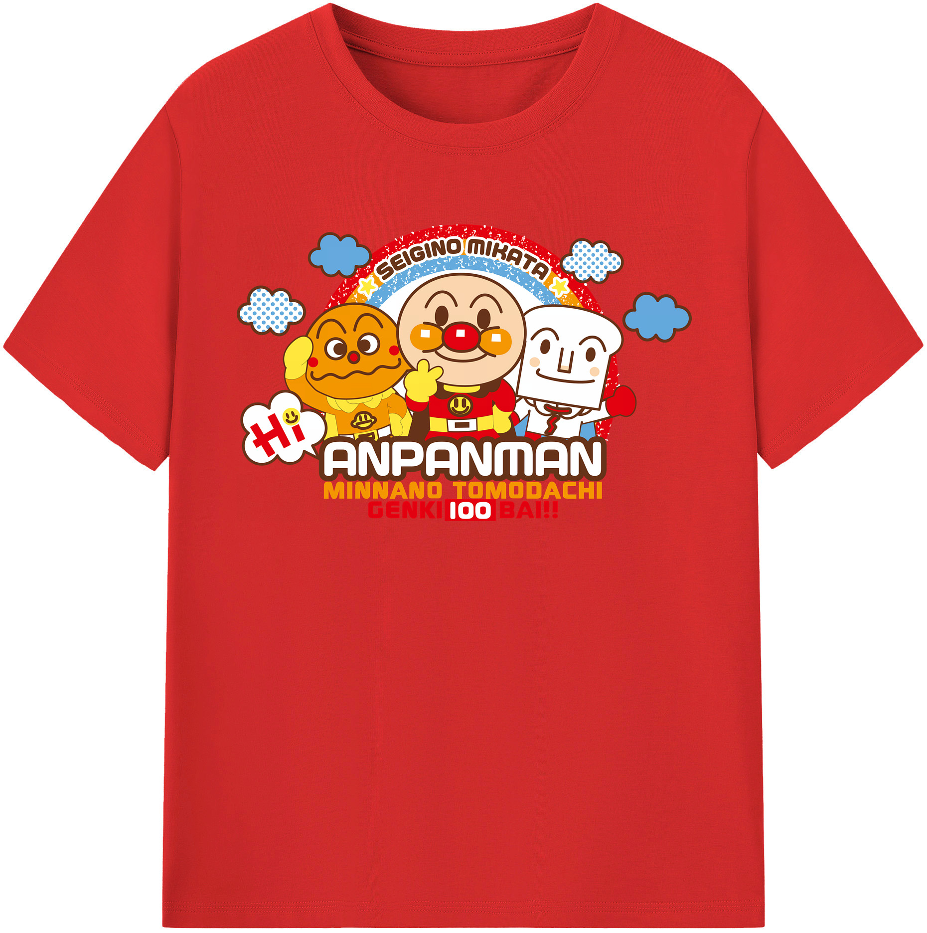 （画像用） アンパンマン Anpanman 綿100％半袖Tシャツ（フロントプリント）
