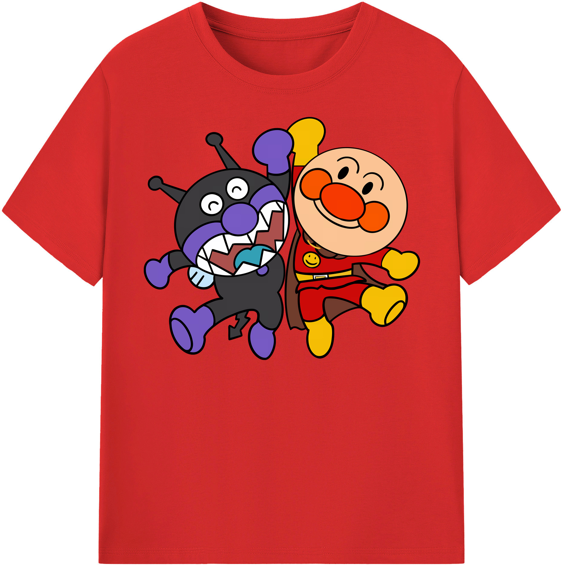 （画像用） アンパンマン Anpanman 綿100％半袖Tシャツ（フロントプリント）