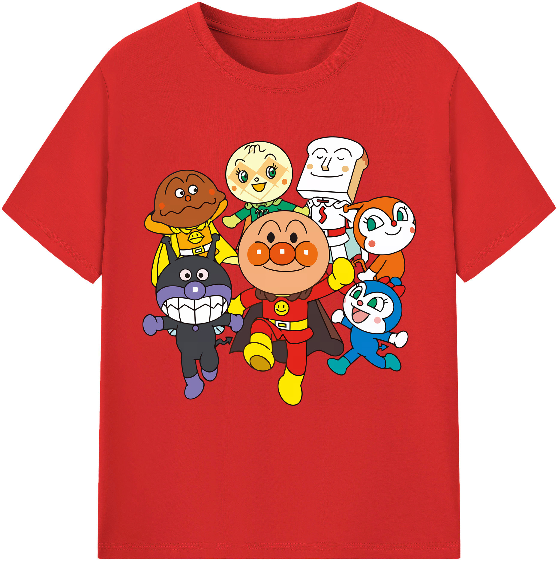 （画像用） アンパンマン Anpanman 綿100％半袖Tシャツ（フロントプリント）