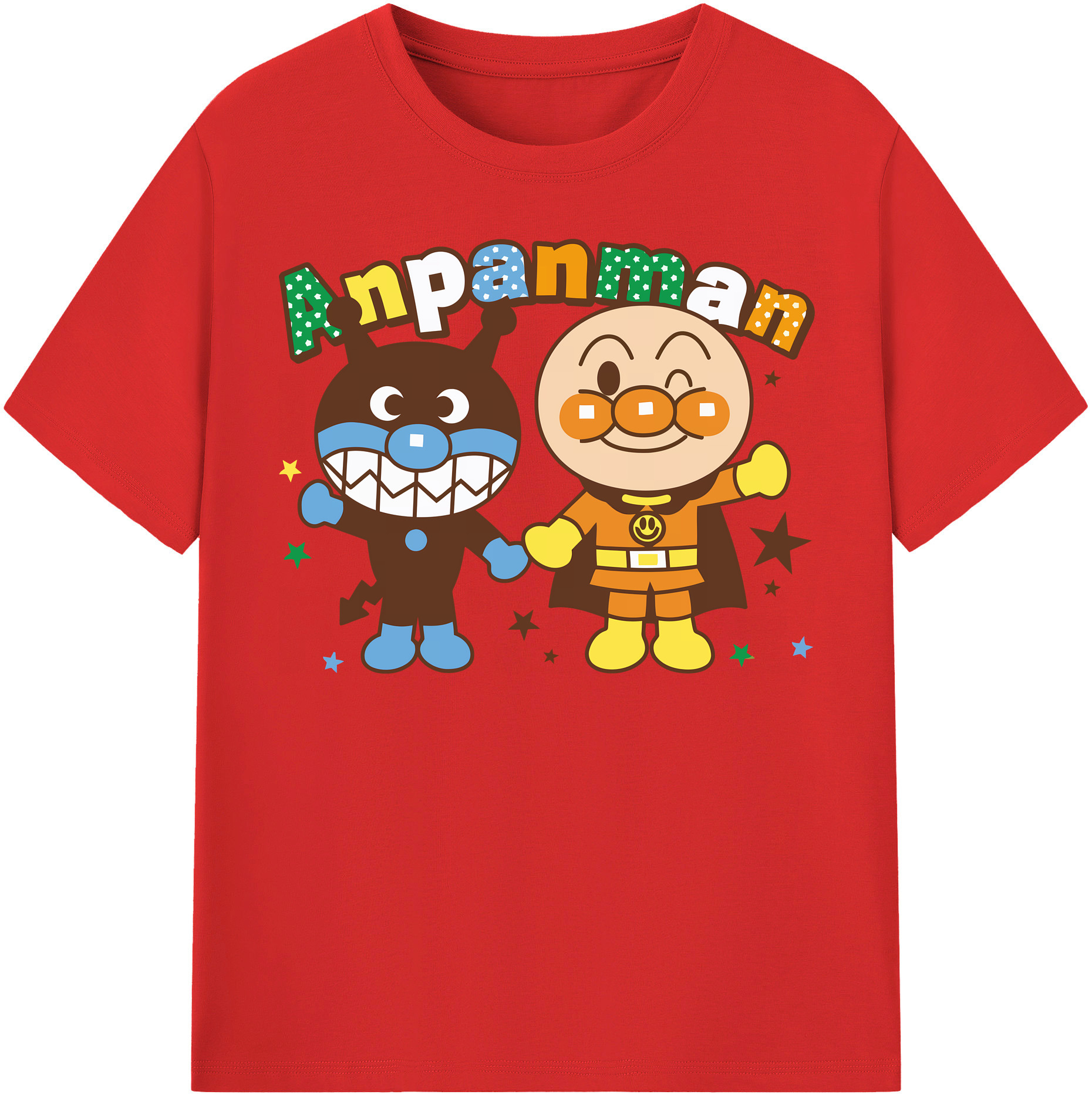 （画像用） アンパンマン Anpanman 綿100％半袖Tシャツ（フロントプリント）