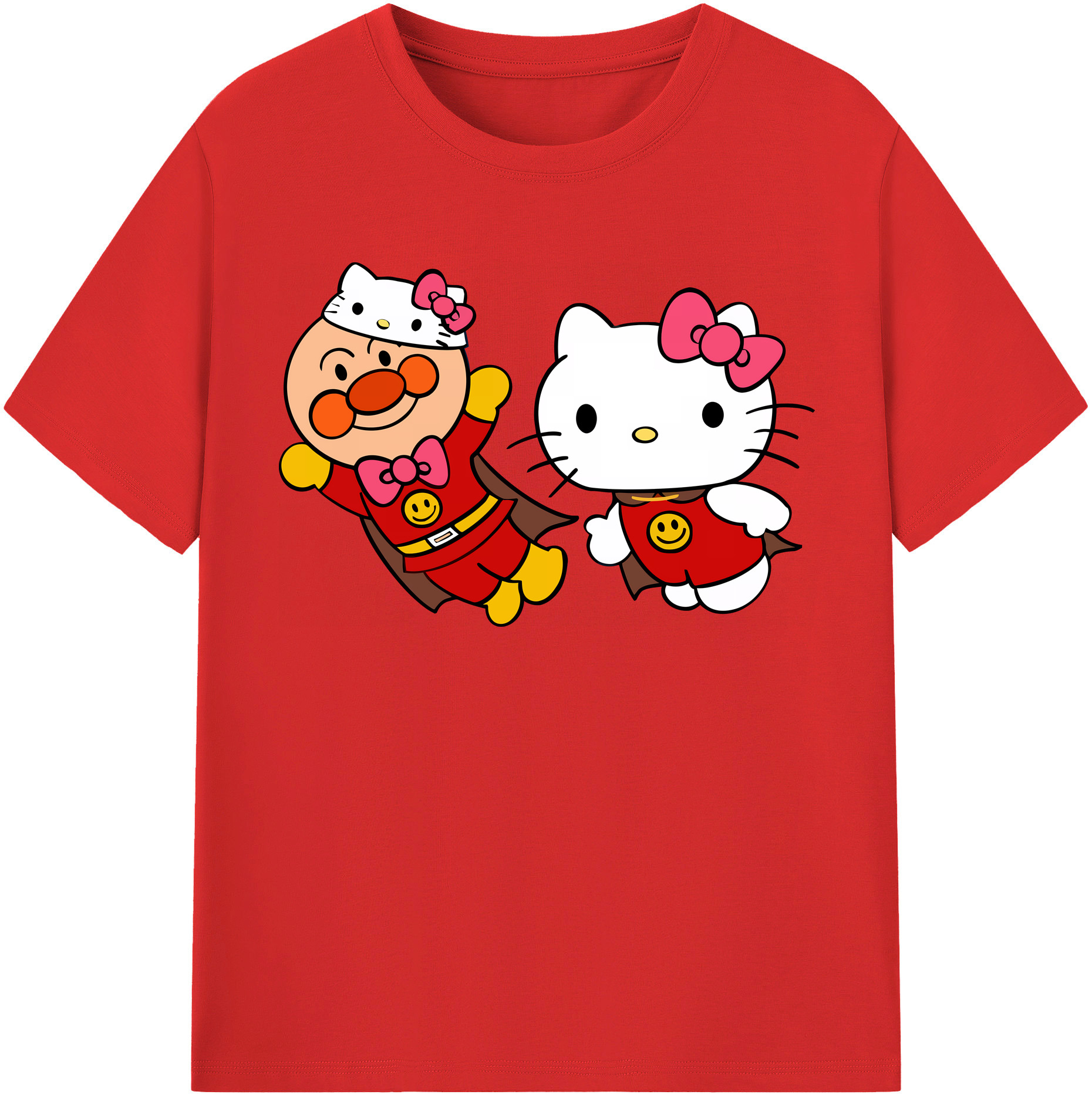 （画像用） アンパンマン Anpanman 綿100％半袖Tシャツ（フロントプリント）