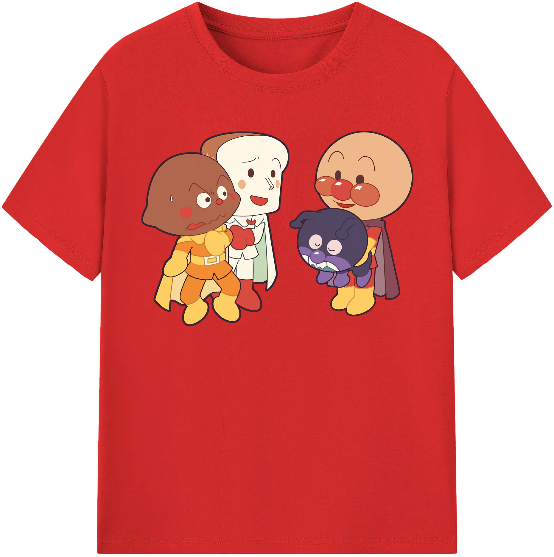 （画像用） アンパンマン Anpanman 綿100％半袖Tシャツ（フロントプリント）