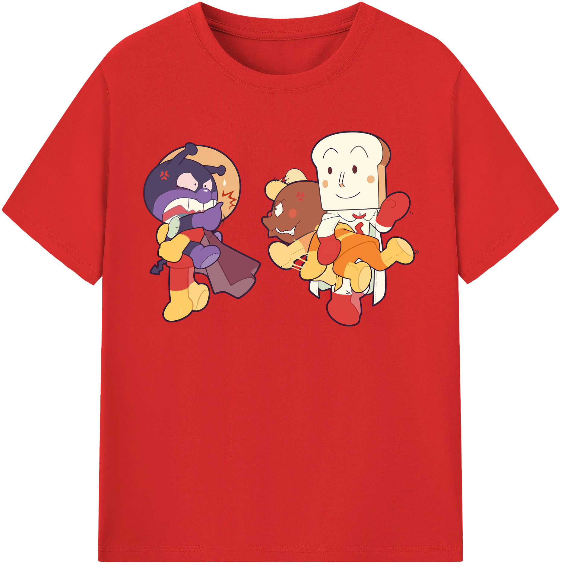 （画像用） アンパンマン Anpanman 綿100％半袖Tシャツ（フロントプリント）