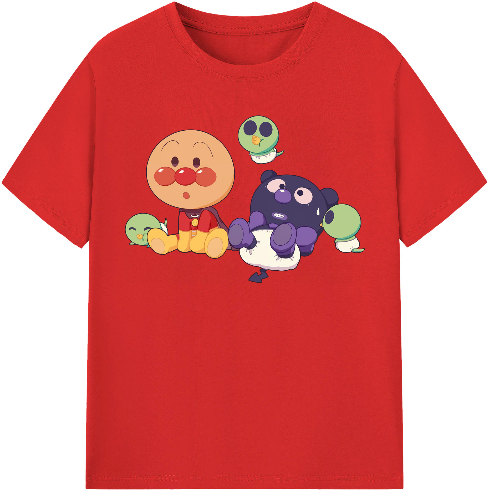 （画像用） アンパンマン Anpanman 綿100％半袖Tシャツ（フロントプリント）