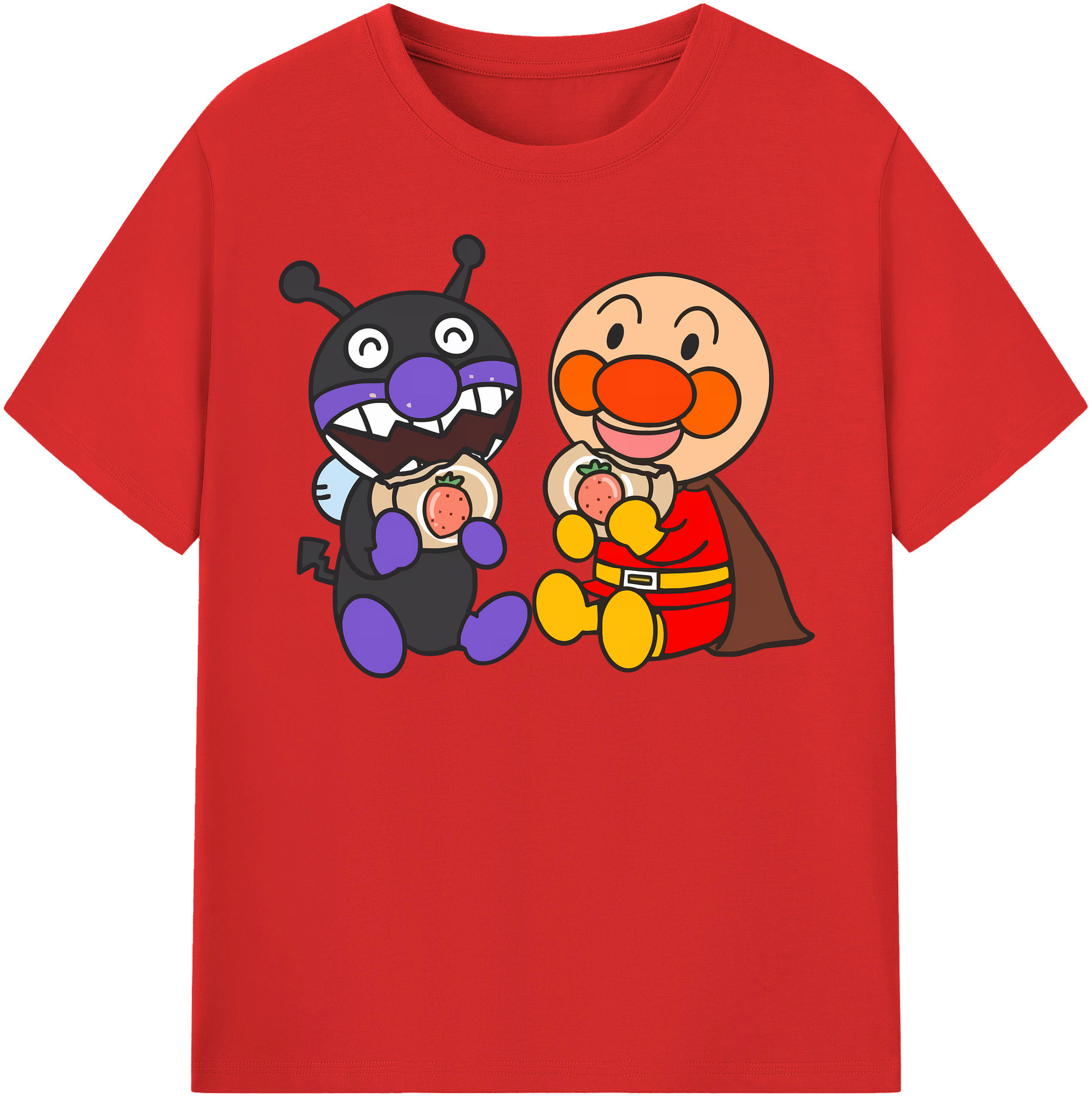 （画像用） アンパンマン Anpanman 綿100％半袖Tシャツ（フロントプリント）