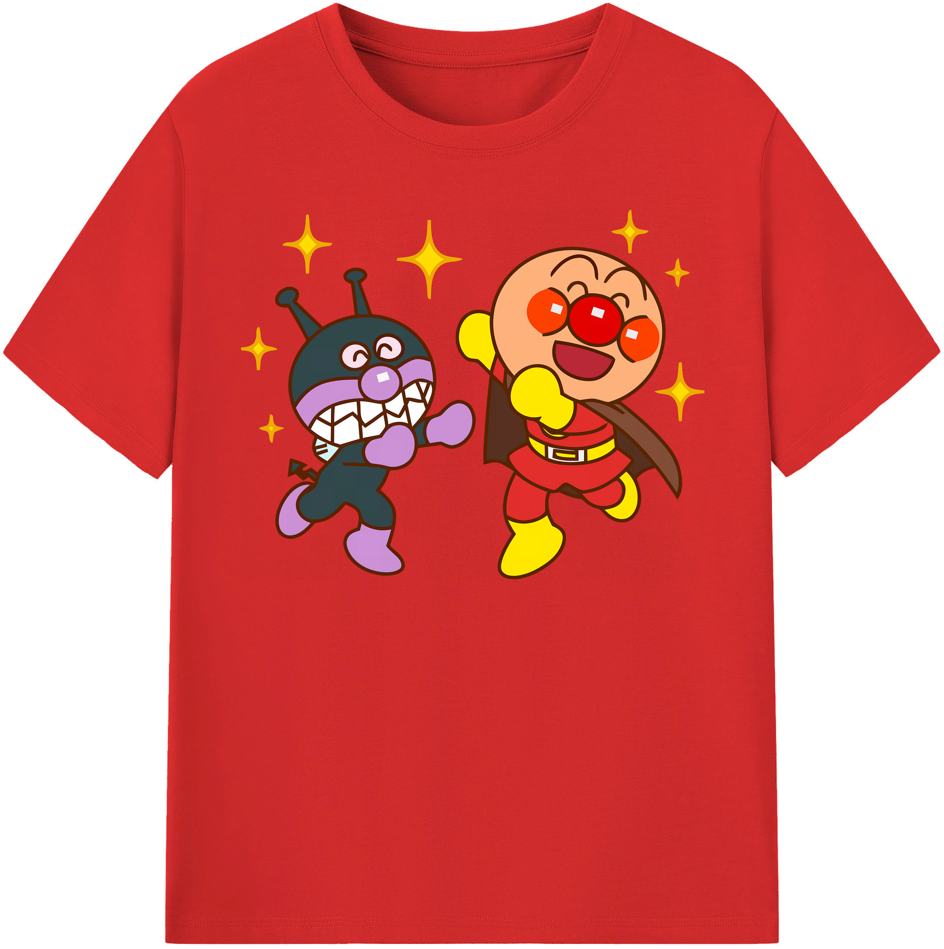 （画像用） アンパンマン Anpanman 綿100％半袖Tシャツ（フロントプリント）