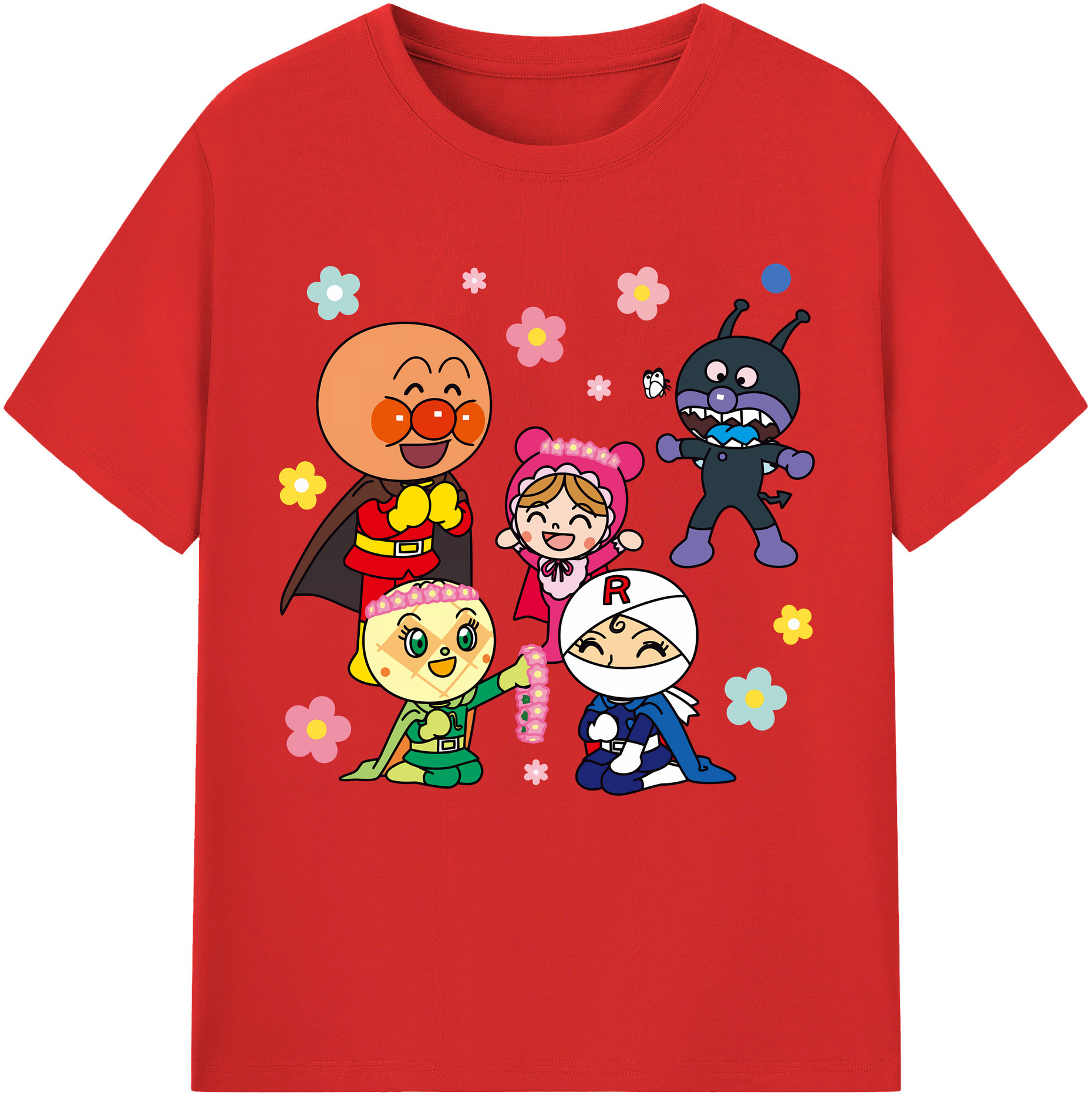 （画像用） アンパンマン Anpanman 綿100％半袖Tシャツ（フロントプリント）