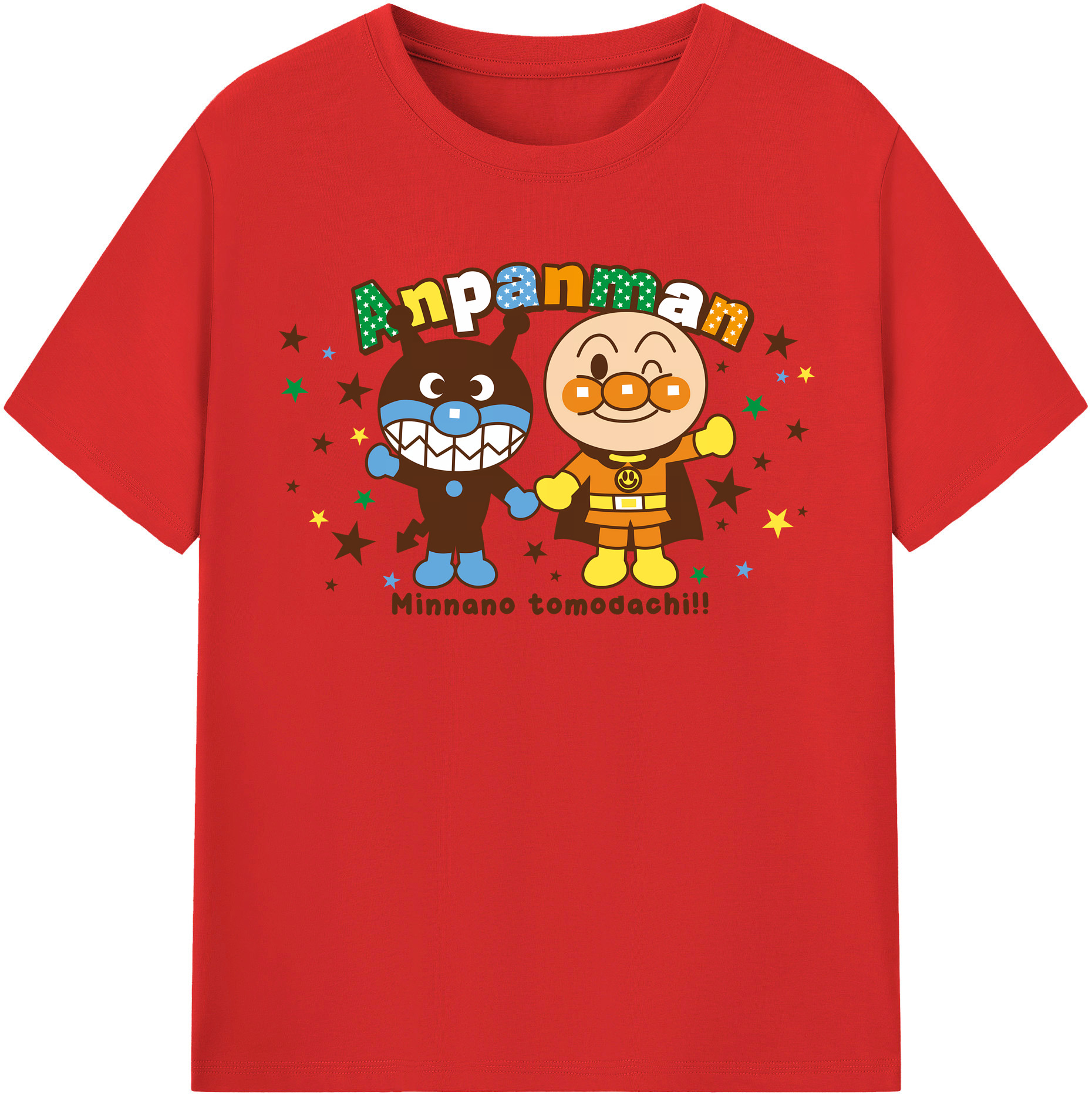 （画像用） アンパンマン Anpanman 綿100％半袖Tシャツ（フロントプリント）