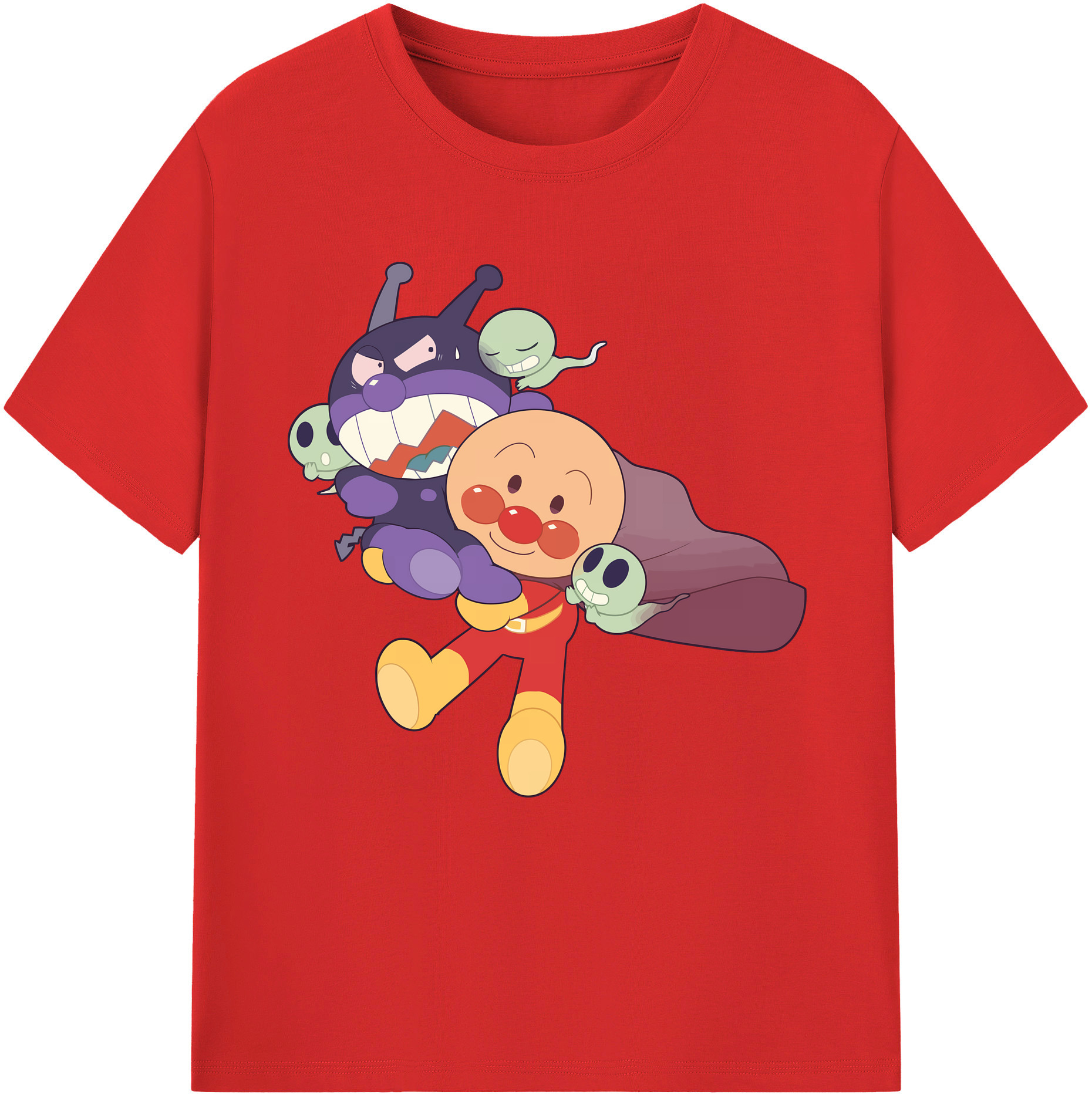 （画像用） アンパンマン Anpanman 綿100％半袖Tシャツ（フロントプリント）